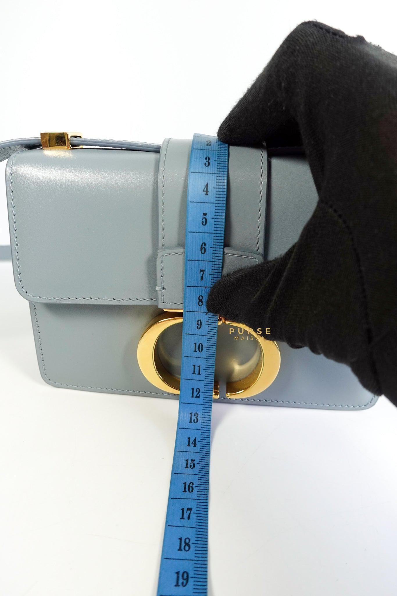 Christian Dior Micro 30 Montaigne Blue Gray Calfskin Bag