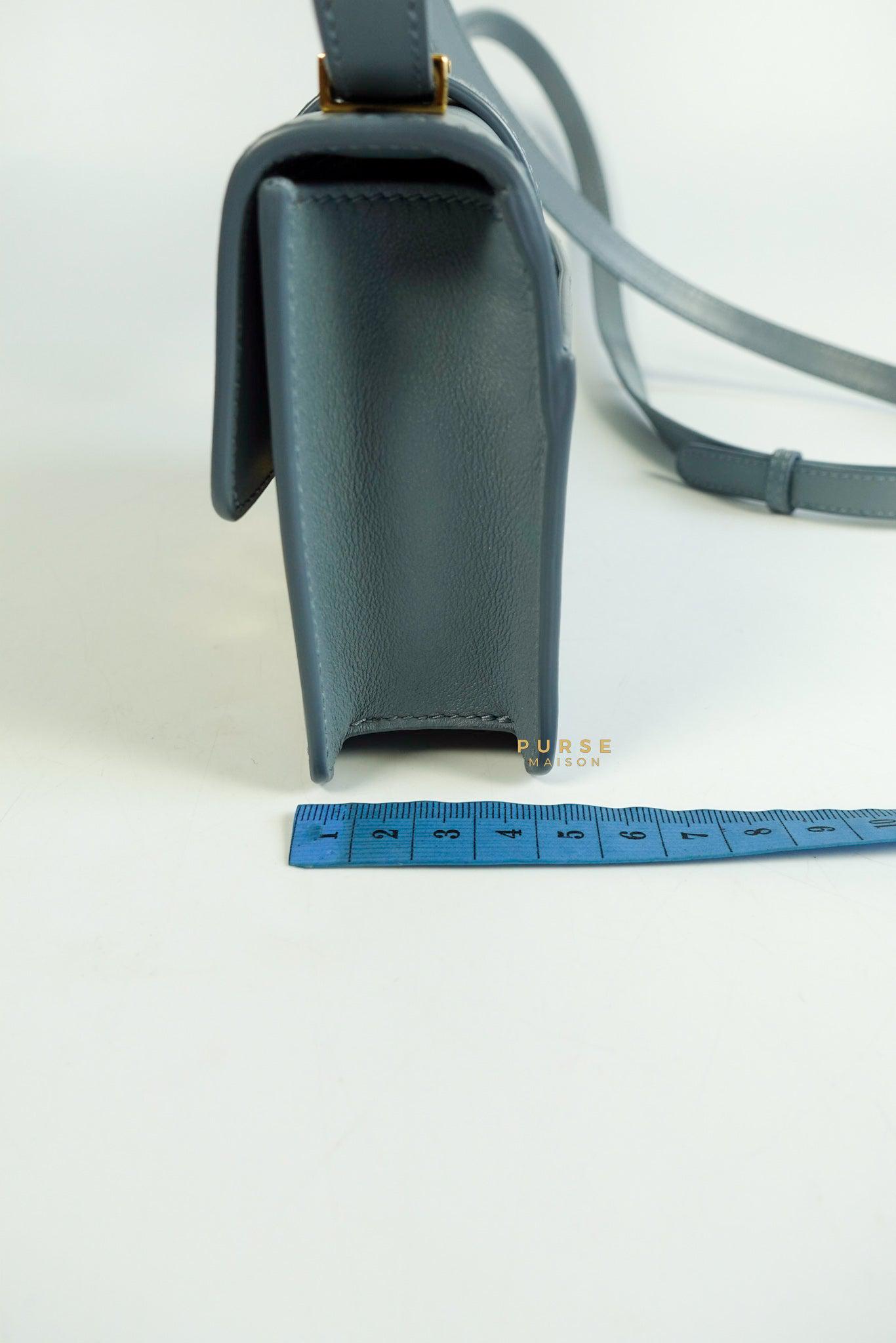 Christian Dior Micro 30 Montaigne Blue Gray Calfskin Bag