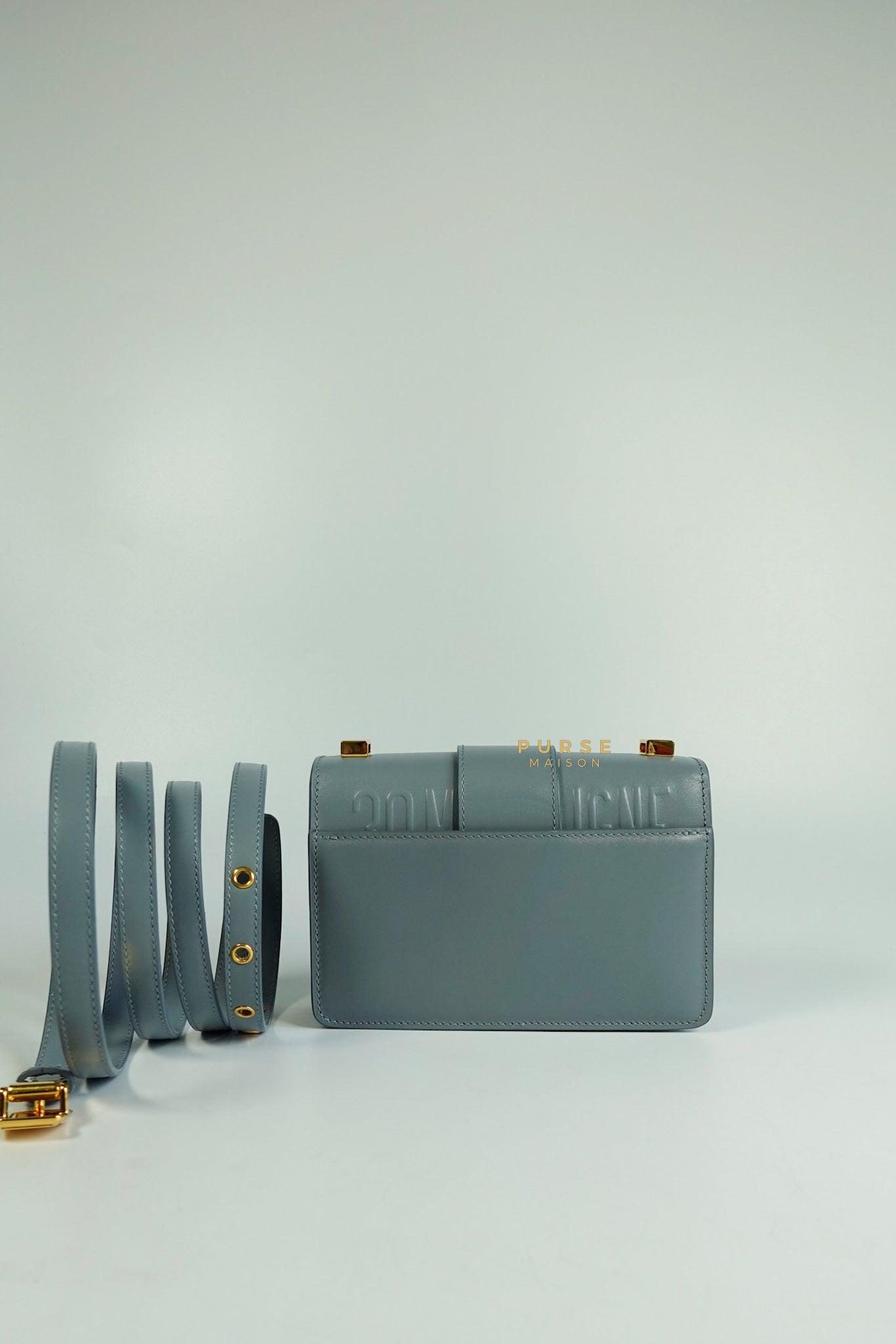 Christian Dior Micro 30 Montaigne Blue Gray Calfskin Bag