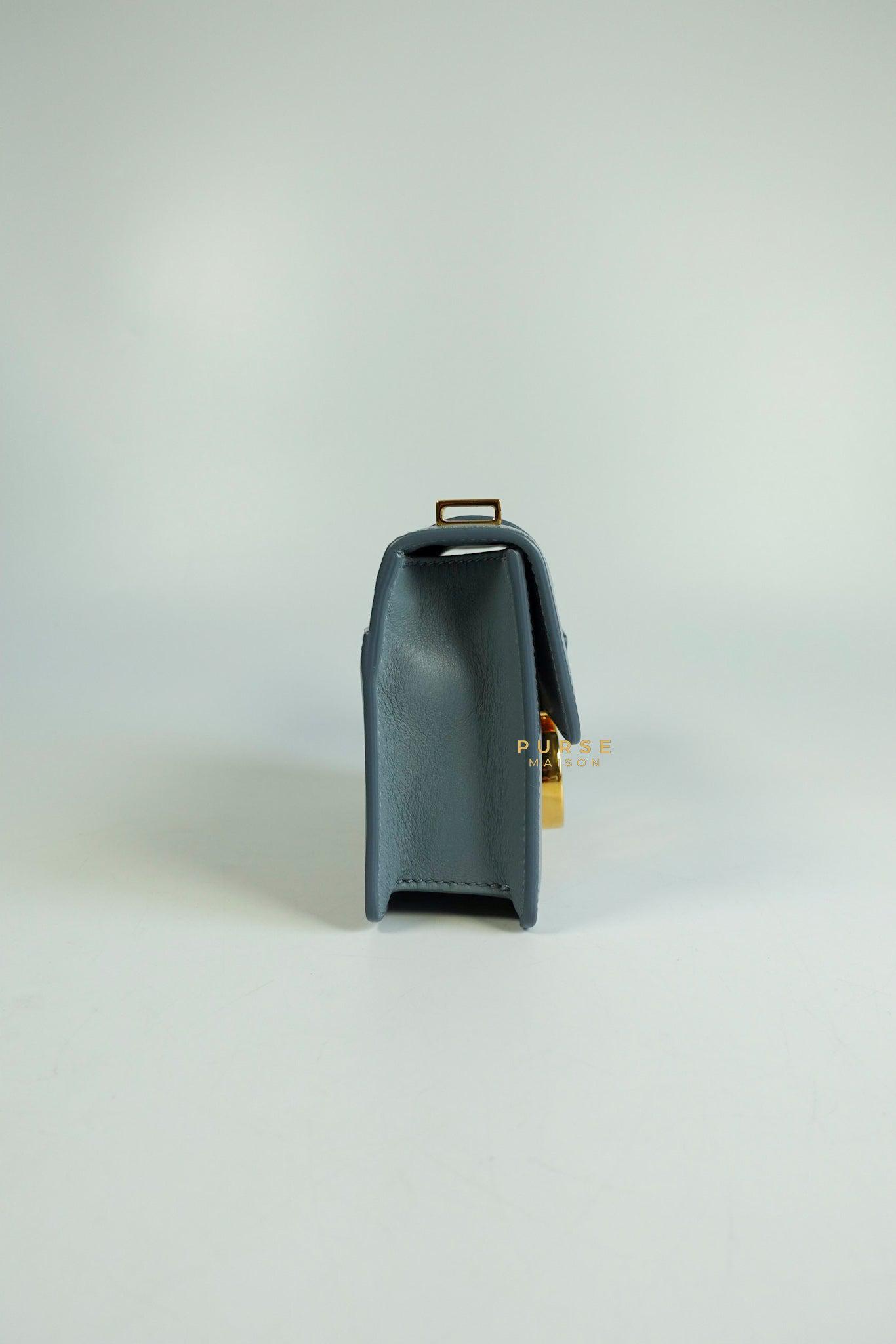 Christian Dior Micro 30 Montaigne Blue Gray Calfskin Bag