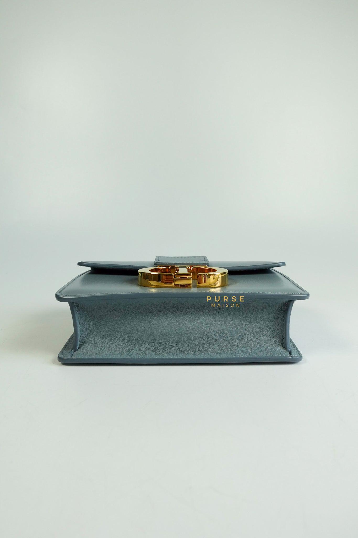 Christian Dior Micro 30 Montaigne Blue Gray Calfskin Bag