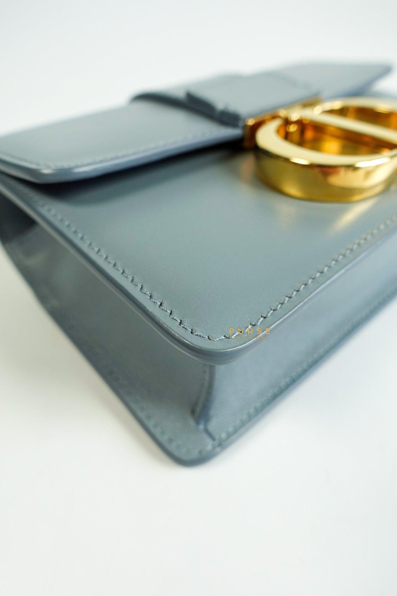 Christian Dior Micro 30 Montaigne Blue Gray Calfskin Bag