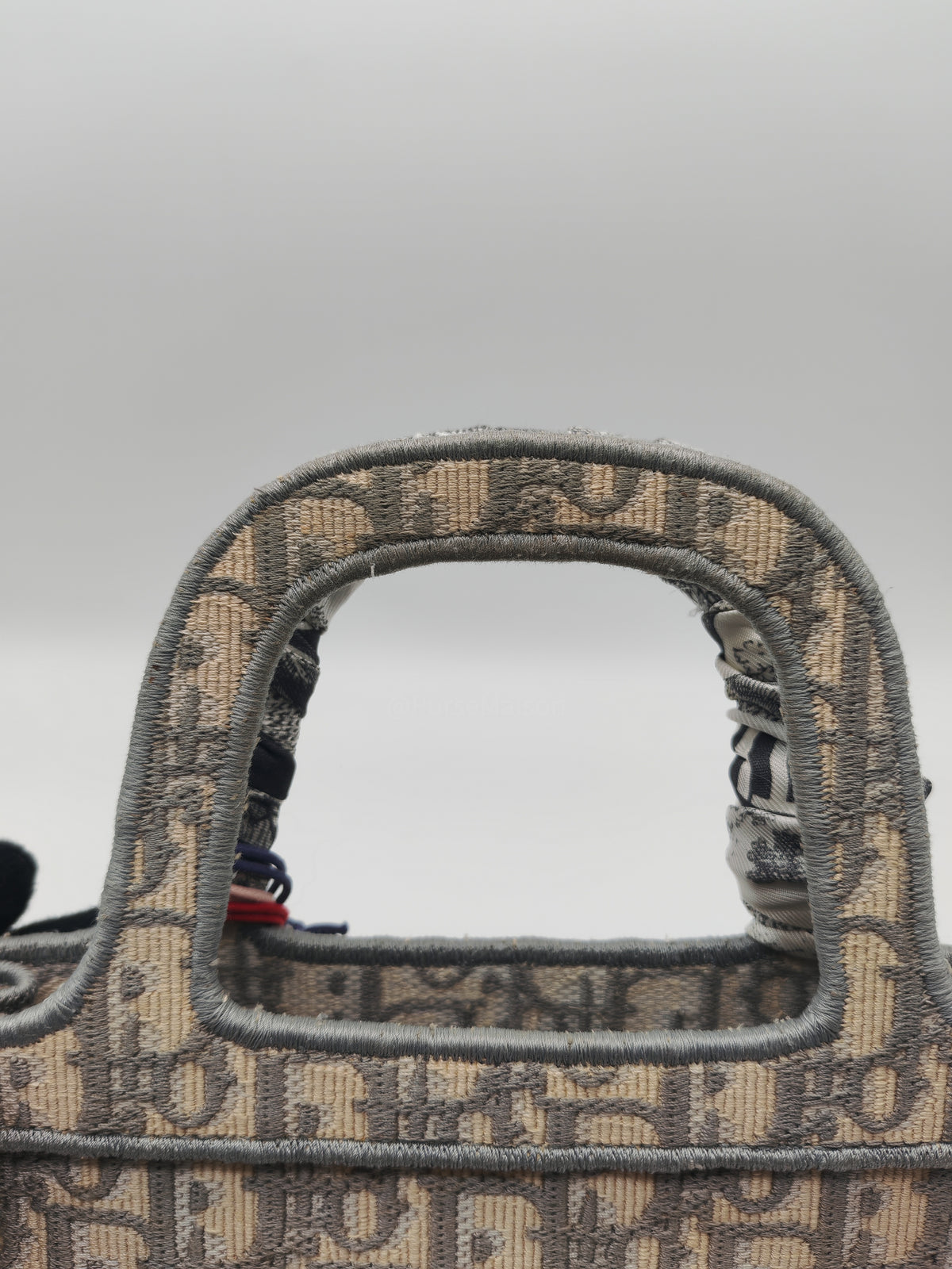 Christian Dior Mini Book Tote in Gray Oblique Embroidery Canvas | Purse Maison Luxury Bags Shop