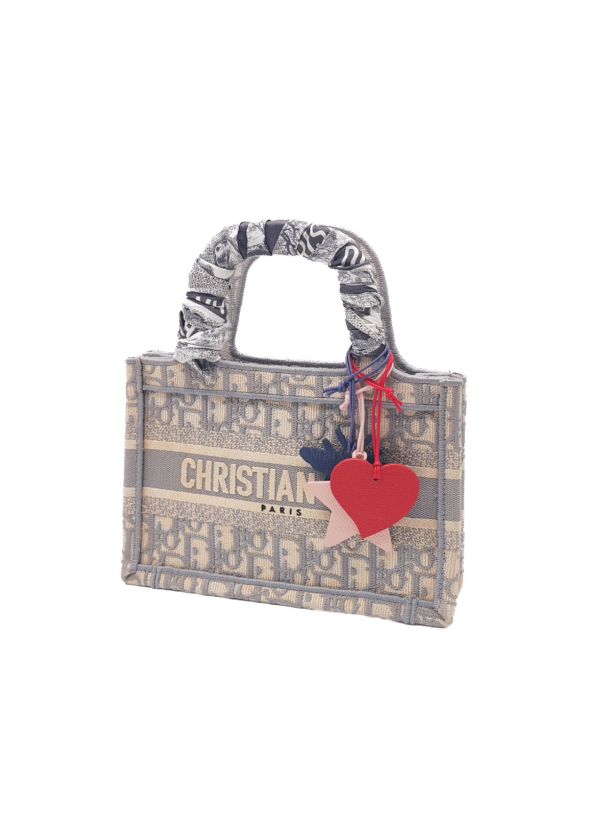 Christian Dior Mini Book Tote in Gray Oblique Embroidery Canvas | Purse Maison Luxury Bags Shop