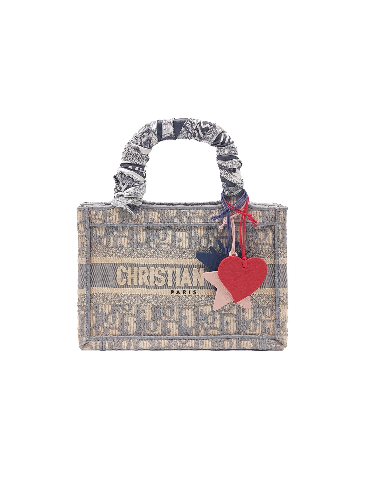 Christian Dior Mini Book Tote in Gray Oblique Embroidery Canvas | Purse Maison Luxury Bags Shop