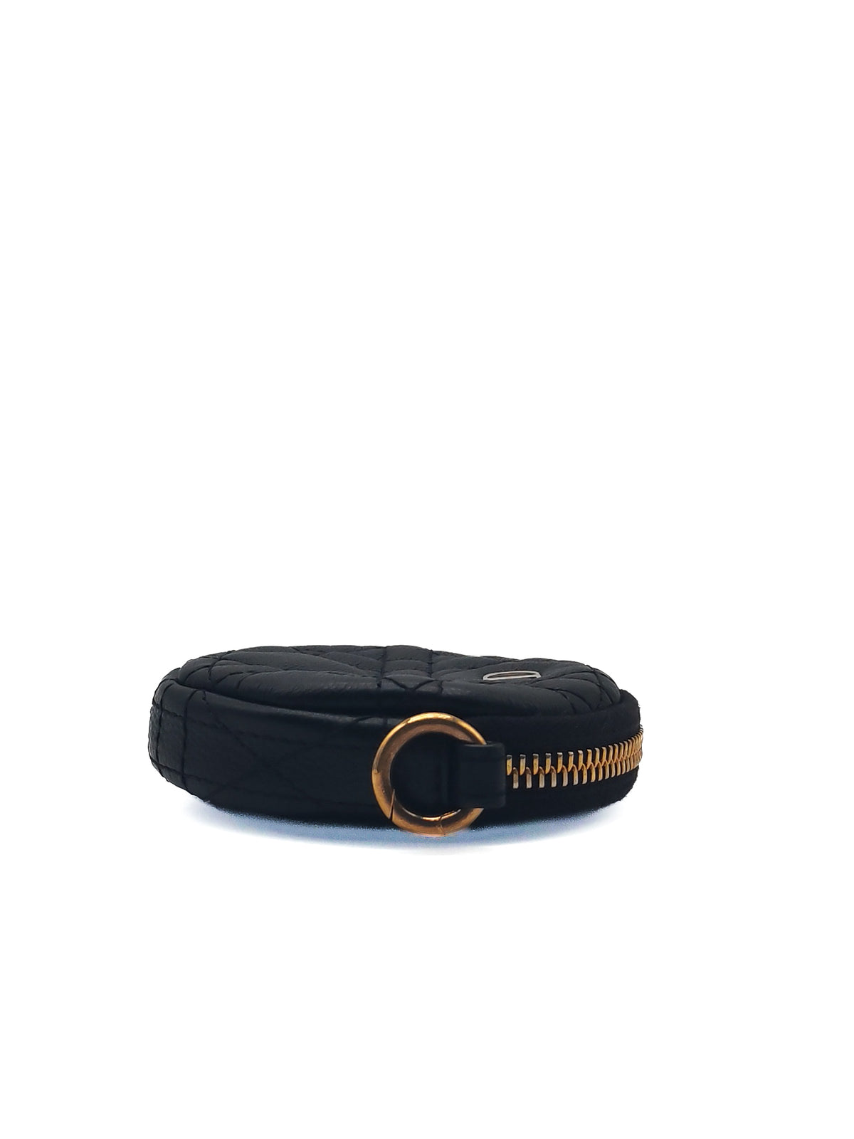 Christian Dior Mini Caro Coin Purse in Black Cannage Quilted Leather Gold Hardware | Purse Maison Luxury Bags Shop