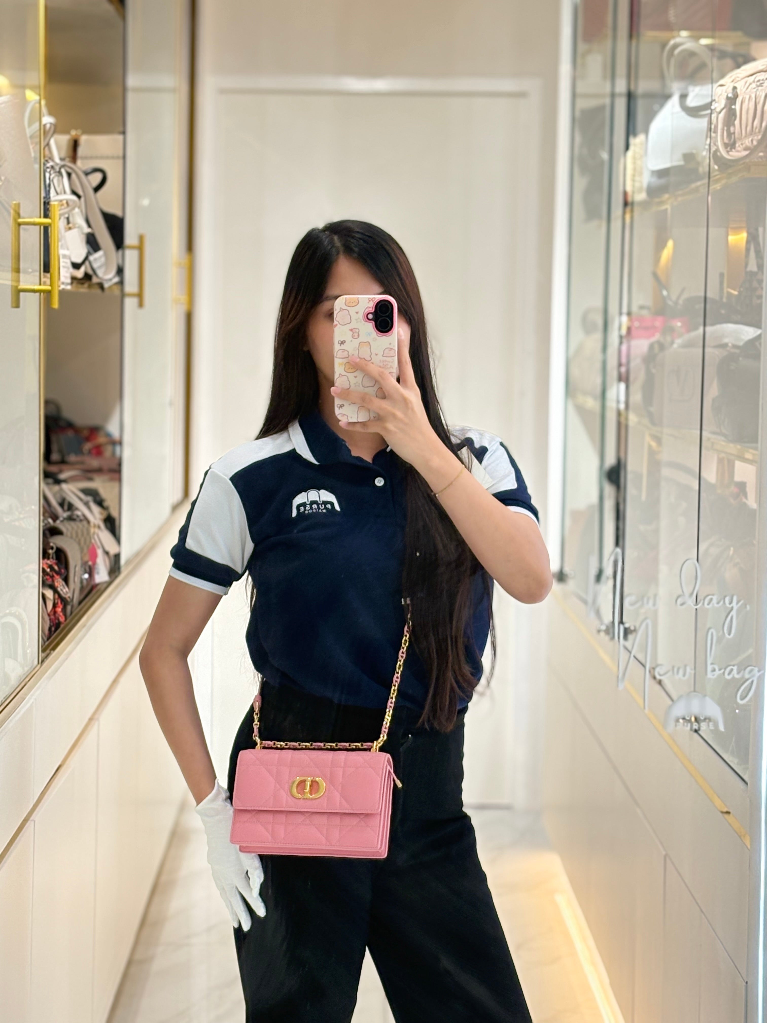 Christian Dior Miss Caro Mini in Pink Cannage Lambskin Leather Chain Bag | Purse Maison Luxury Bags Shop