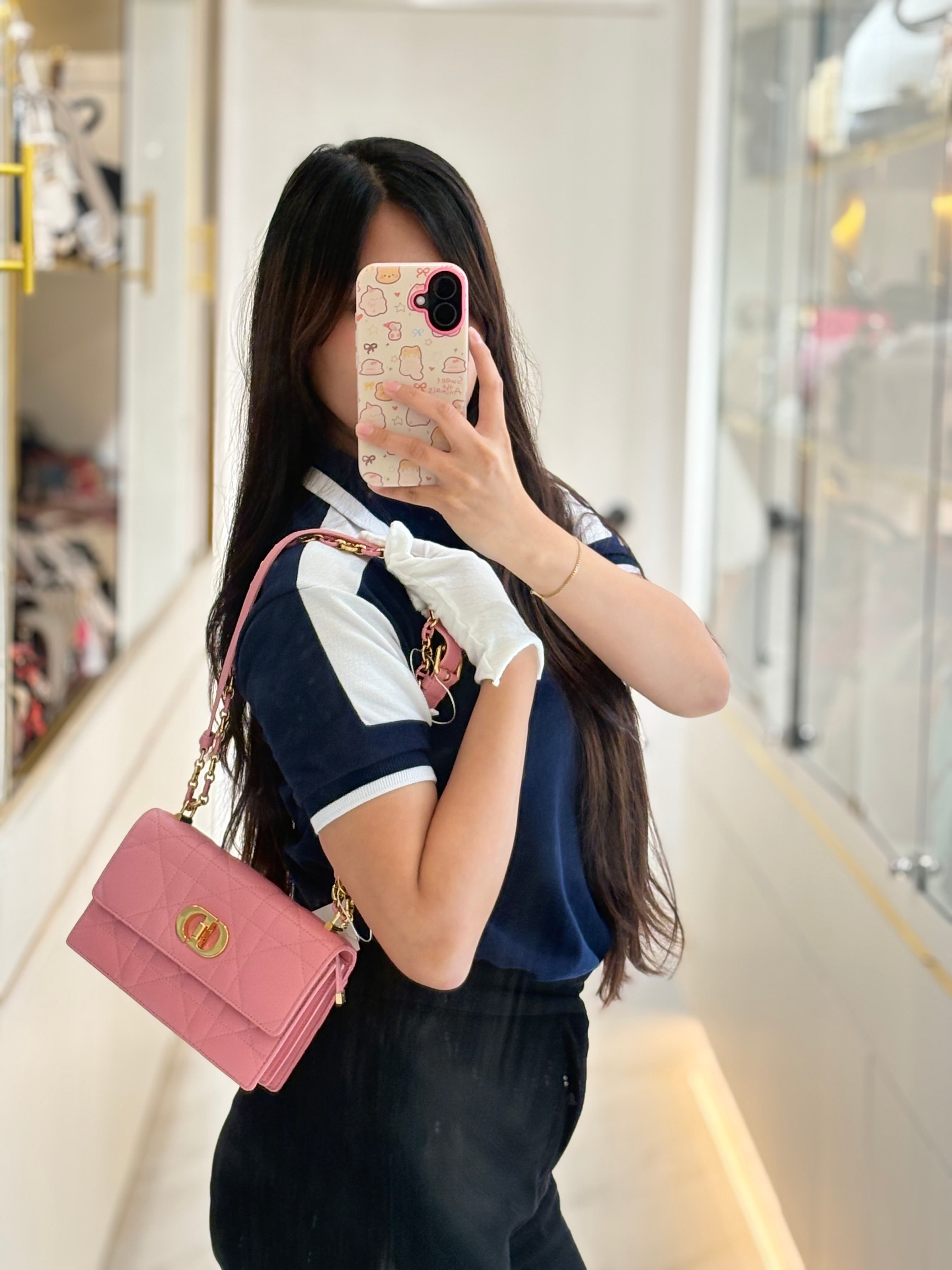 Christian Dior Miss Caro Mini in Pink Cannage Lambskin Leather Chain Bag | Purse Maison Luxury Bags Shop
