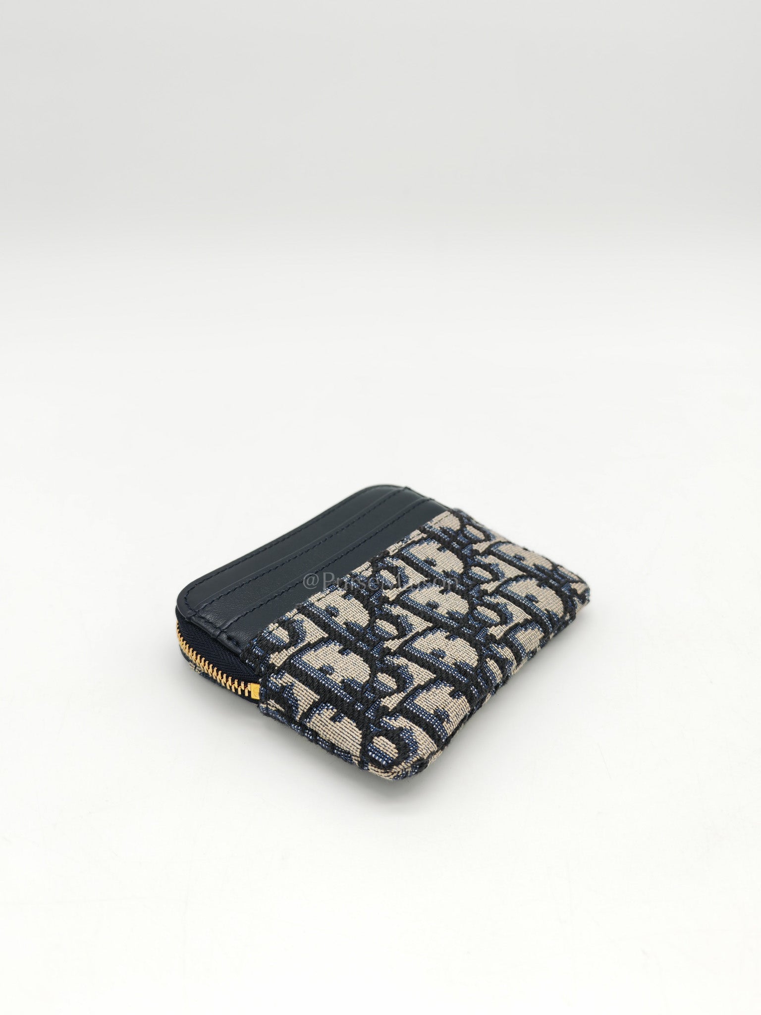 Christian Dior Montaigne Lavender Wallet Blue Oblique Jacquard Zip Card Holder Wallet | Purse Maison Luxury Bags Shop