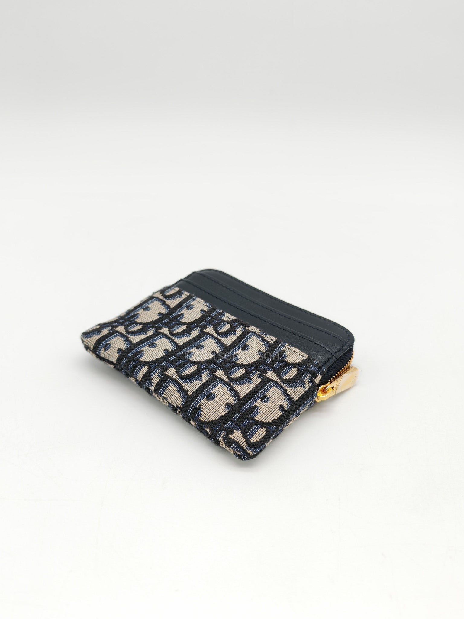 Christian Dior Montaigne Lavender Wallet Blue Oblique Jacquard Zip Card Holder Wallet | Purse Maison Luxury Bags Shop