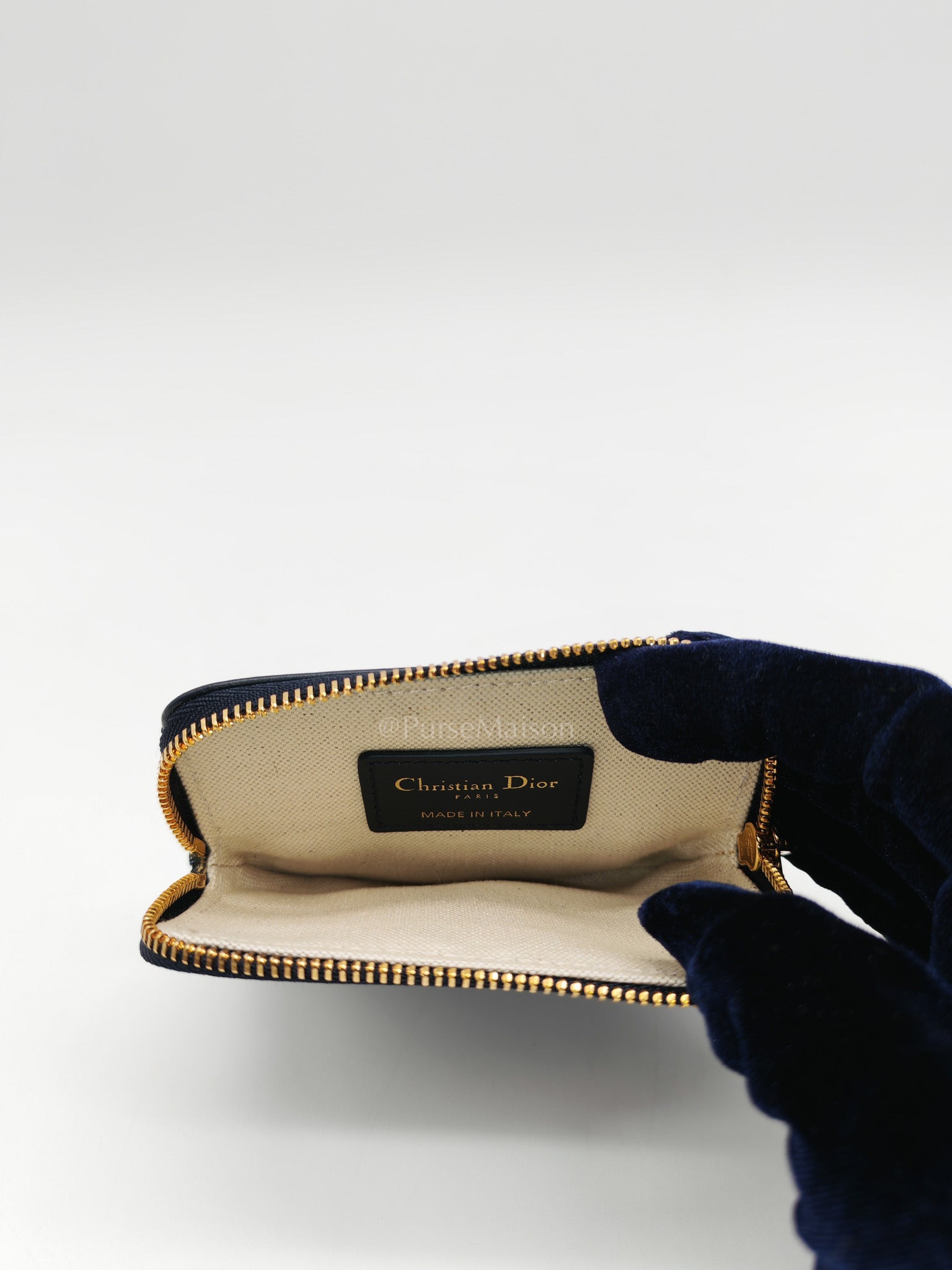 Christian Dior Montaigne Lavender Wallet Blue Oblique Jacquard Zip Card Holder Wallet | Purse Maison Luxury Bags Shop
