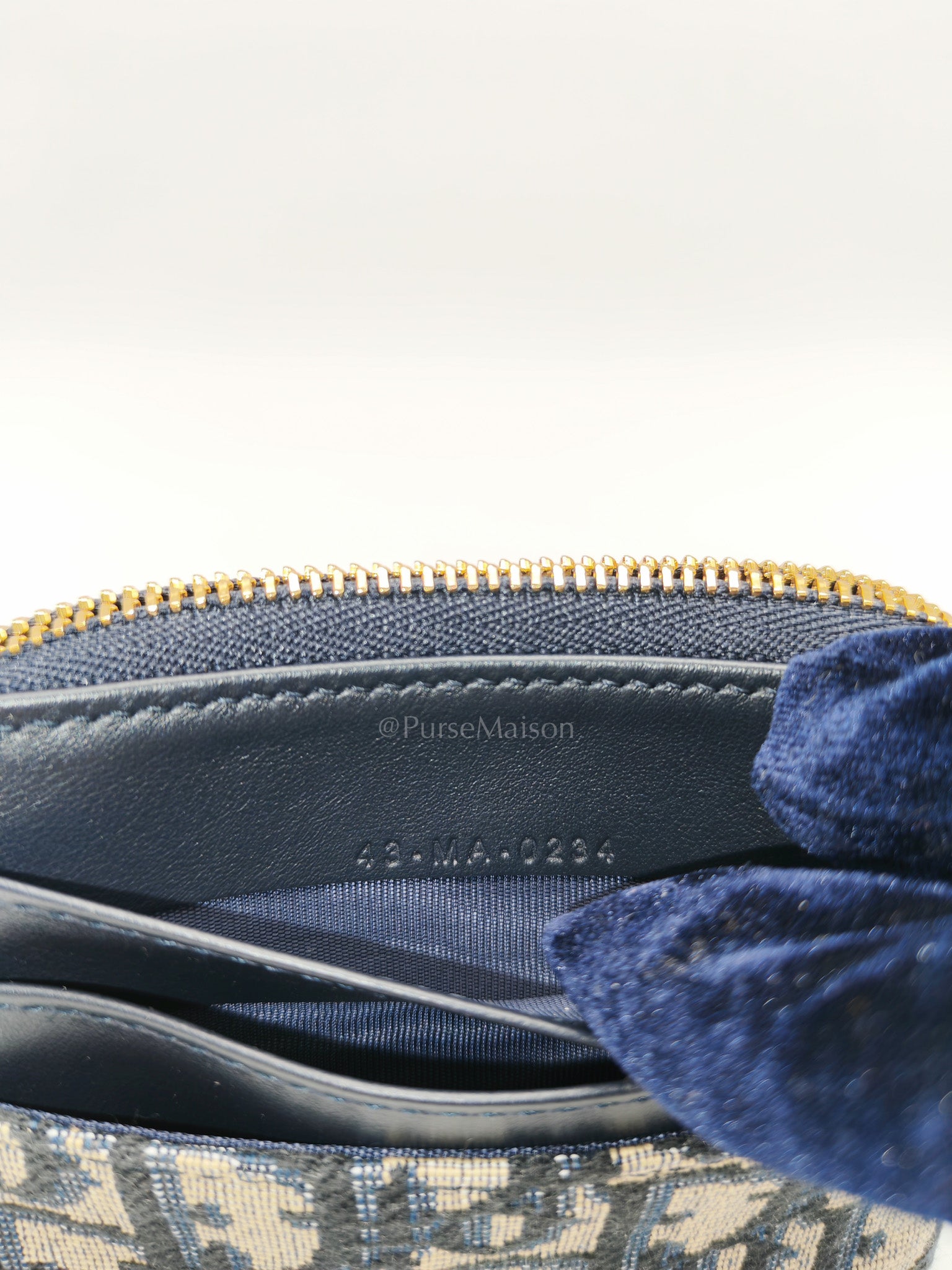 Christian Dior Montaigne Lavender Wallet Blue Oblique Jacquard Zip Card Holder Wallet | Purse Maison Luxury Bags Shop