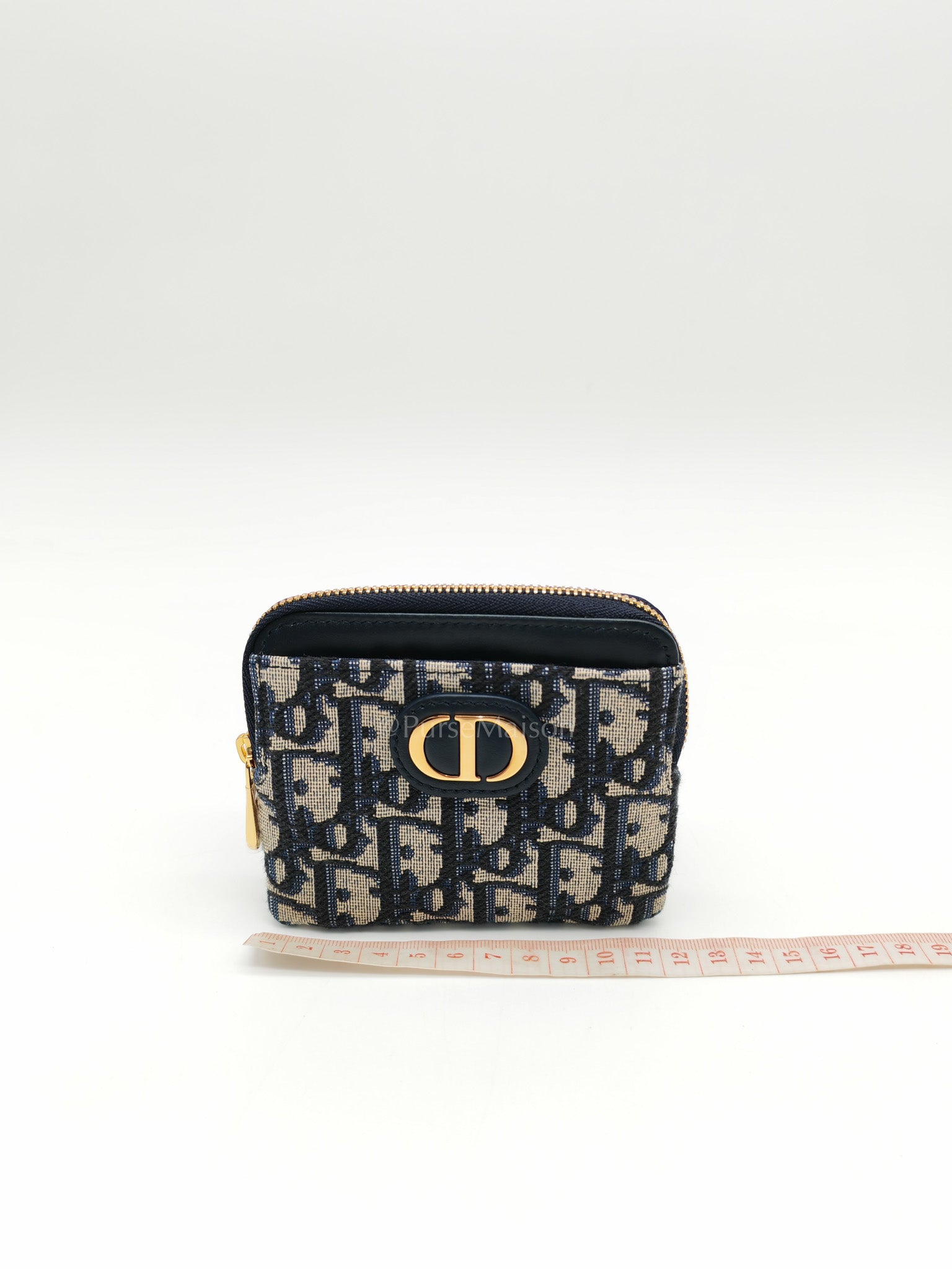 Christian Dior Montaigne Lavender Wallet Blue Oblique Jacquard Zip Card Holder Wallet | Purse Maison Luxury Bags Shop