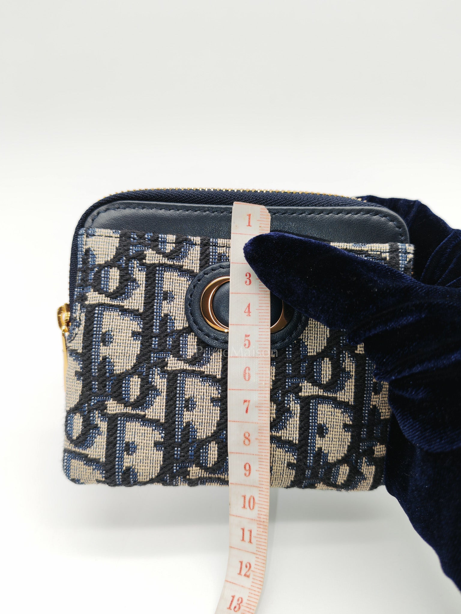 Christian Dior Montaigne Lavender Wallet Blue Oblique Jacquard Zip Card Holder Wallet | Purse Maison Luxury Bags Shop