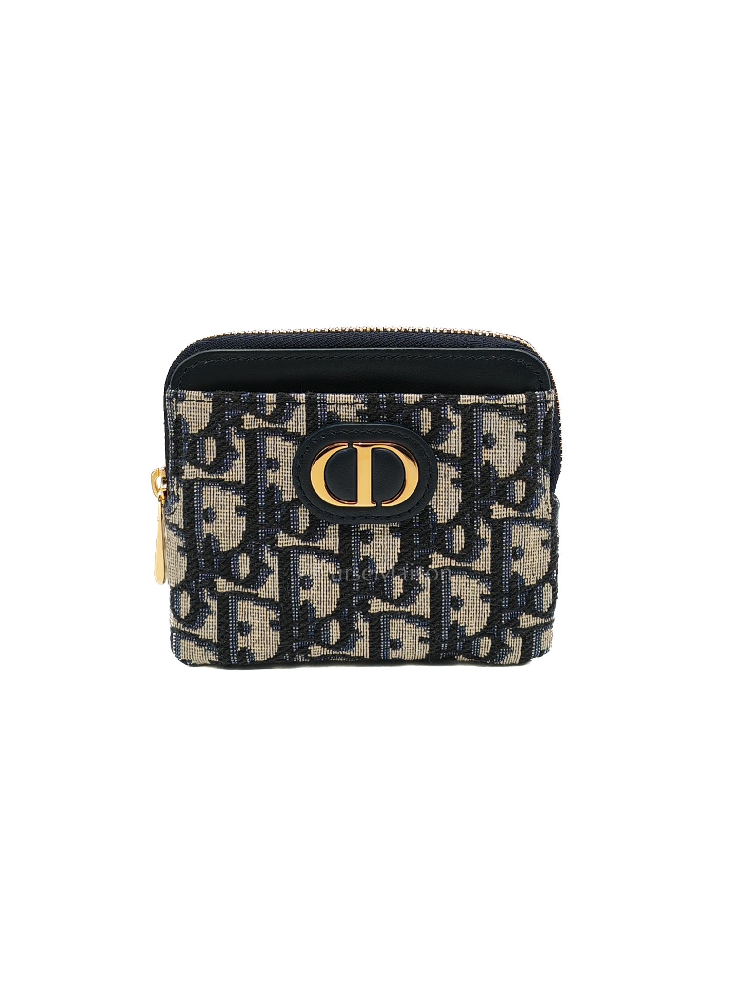 Christian Dior Montaigne Lavender Wallet Blue Oblique Jacquard Zip Card Holder Wallet | Purse Maison Luxury Bags Shop
