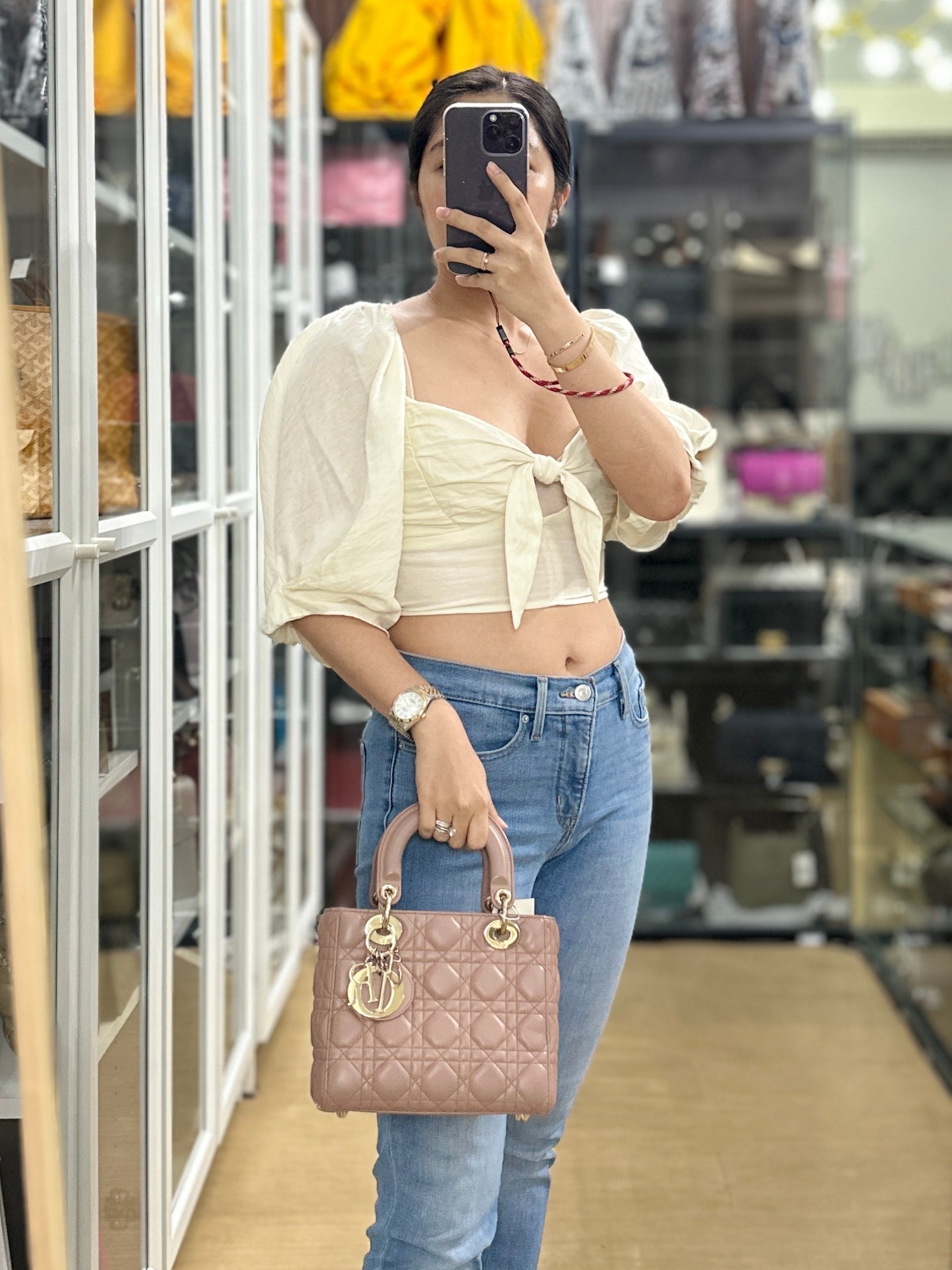 Christian Dior My ABCDior Lady Dior Blush Cannage Lambskin