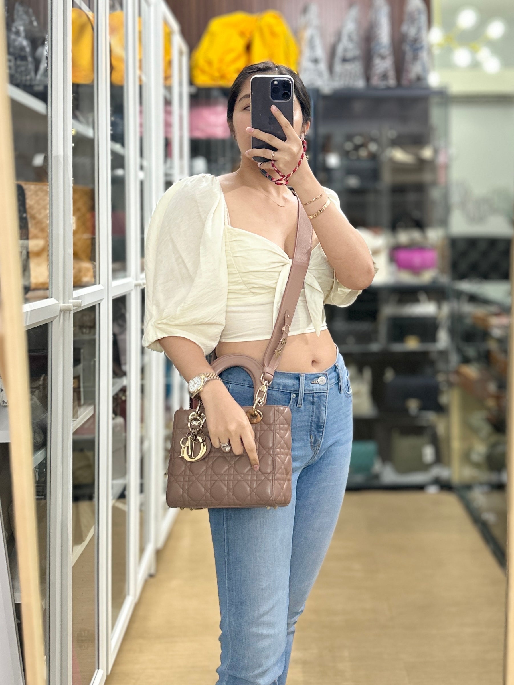 Christian Dior My ABCDior Lady Dior Blush Cannage Lambskin
