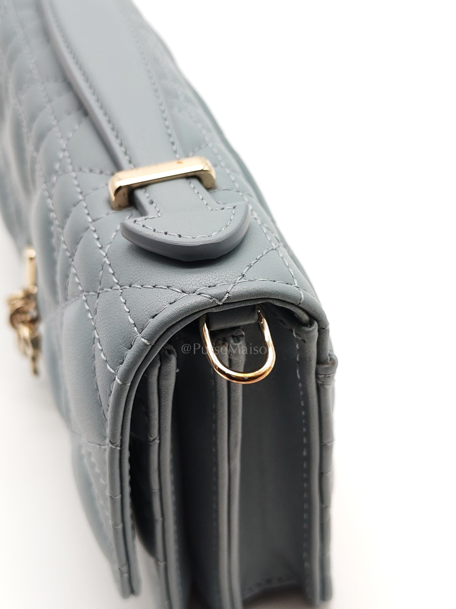 My Dior Mini Top Handle Bag in Cloud Blue Cannage Lambskin Leather Light Gold Hardware | Purse Maison Luxury Bags Shop