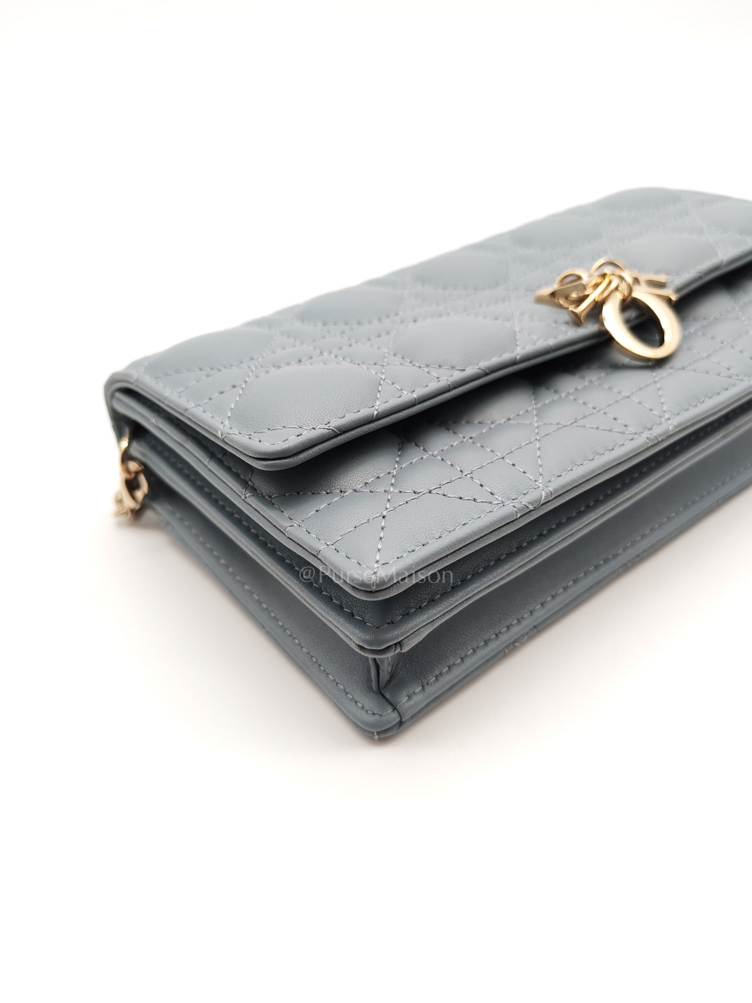 My Dior Mini Top Handle Bag in Cloud Blue Cannage Lambskin Leather Light Gold Hardware | Purse Maison Luxury Bags Shop