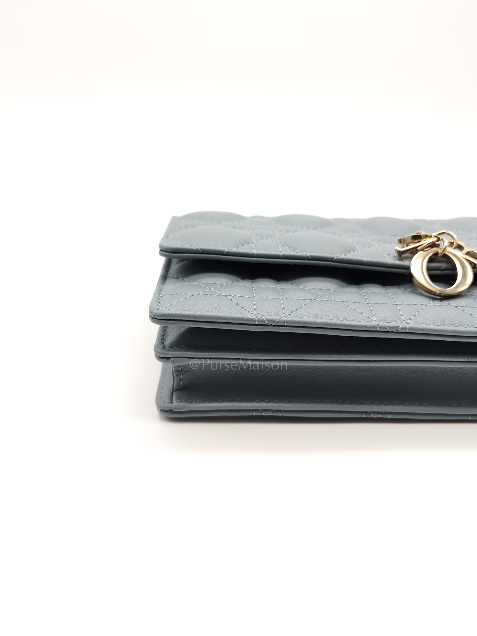 My Dior Mini Top Handle Bag in Cloud Blue Cannage Lambskin Leather Light Gold Hardware | Purse Maison Luxury Bags Shop