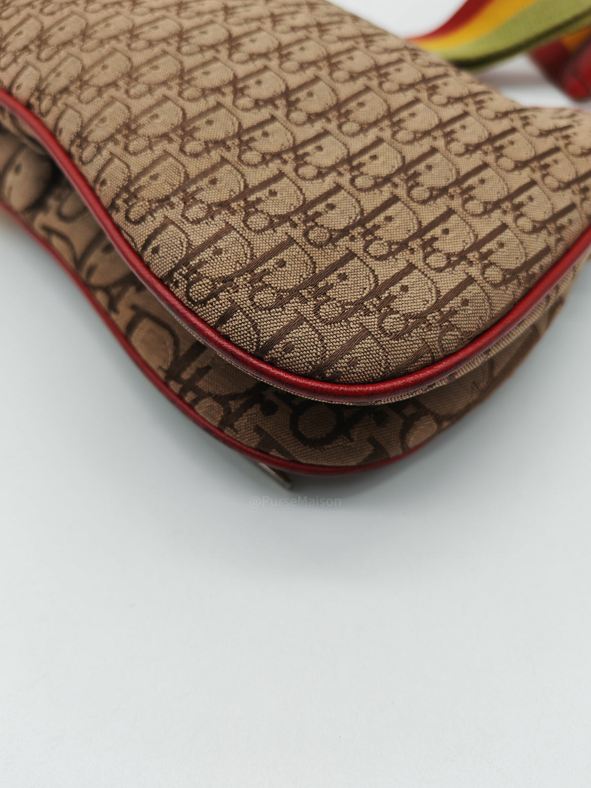 Christian Dior Rasta Trotter Double Saddle Bag in Beige Monogram Canvas with Yellow and Rasta-Colored Accents | Purse Maison Luxury Bags Shop