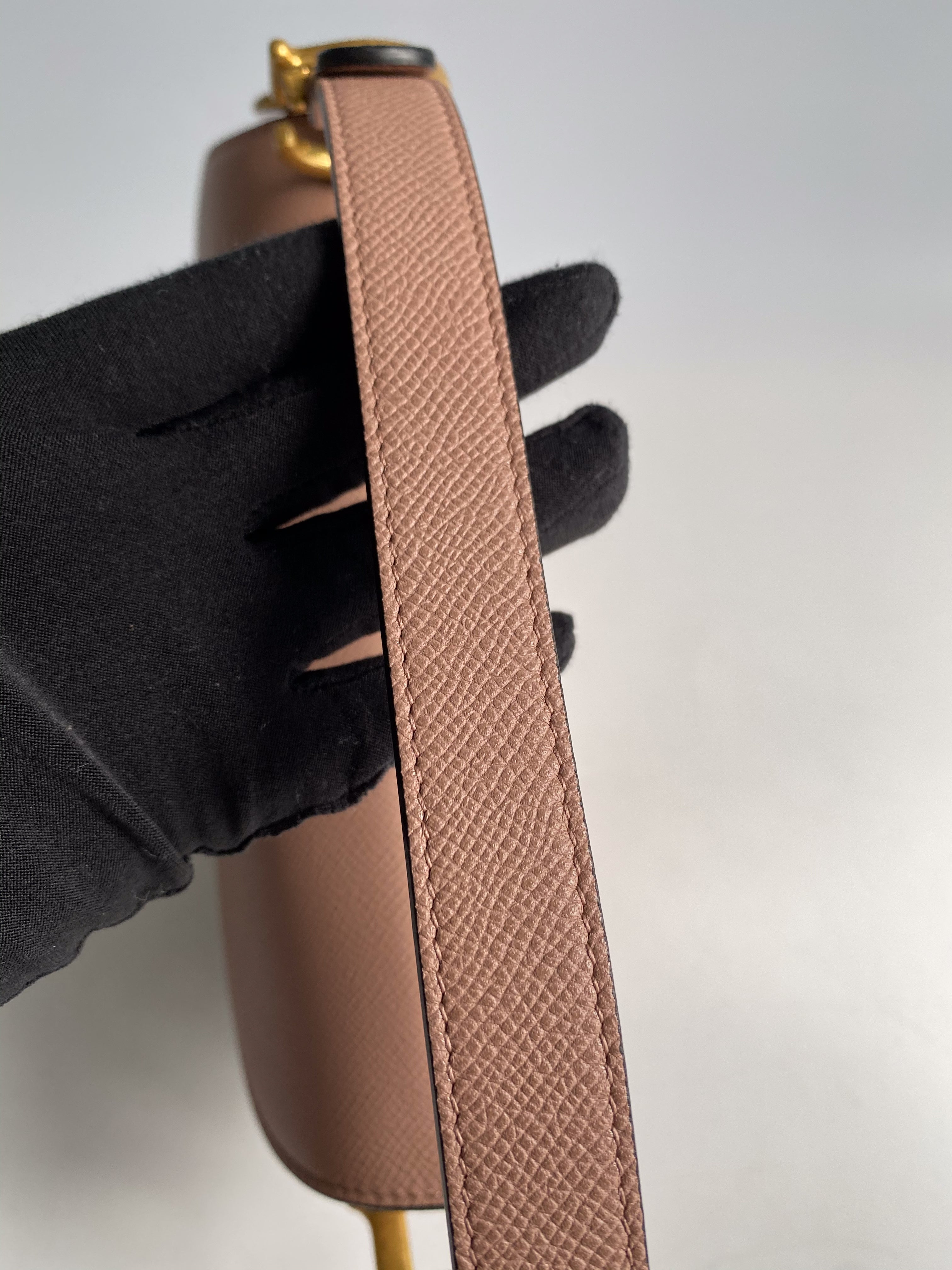 Christian Dior Saddle Blush Taupe Grained Calfskin Leather