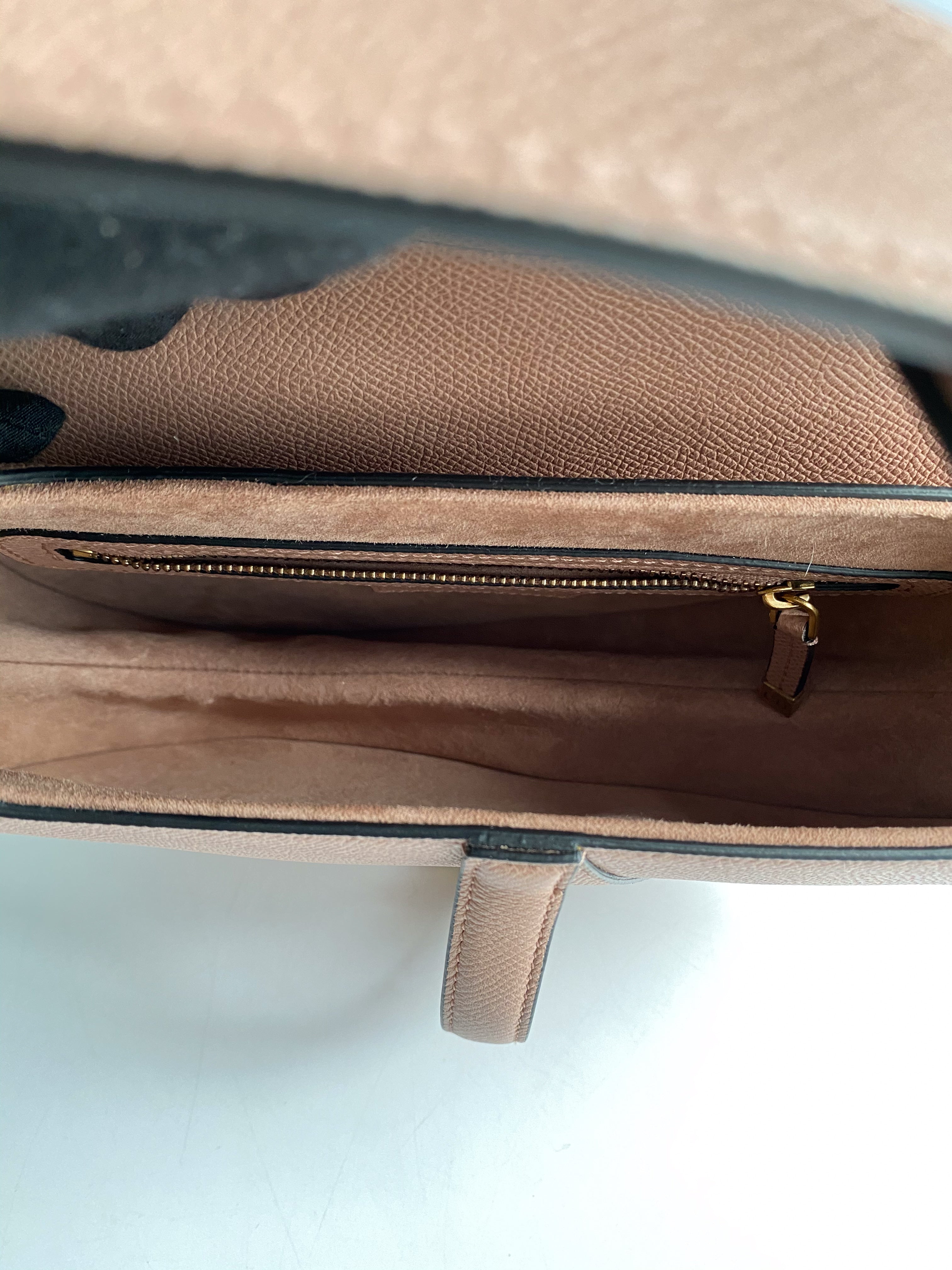 Christian Dior Saddle Blush Taupe Grained Calfskin Leather