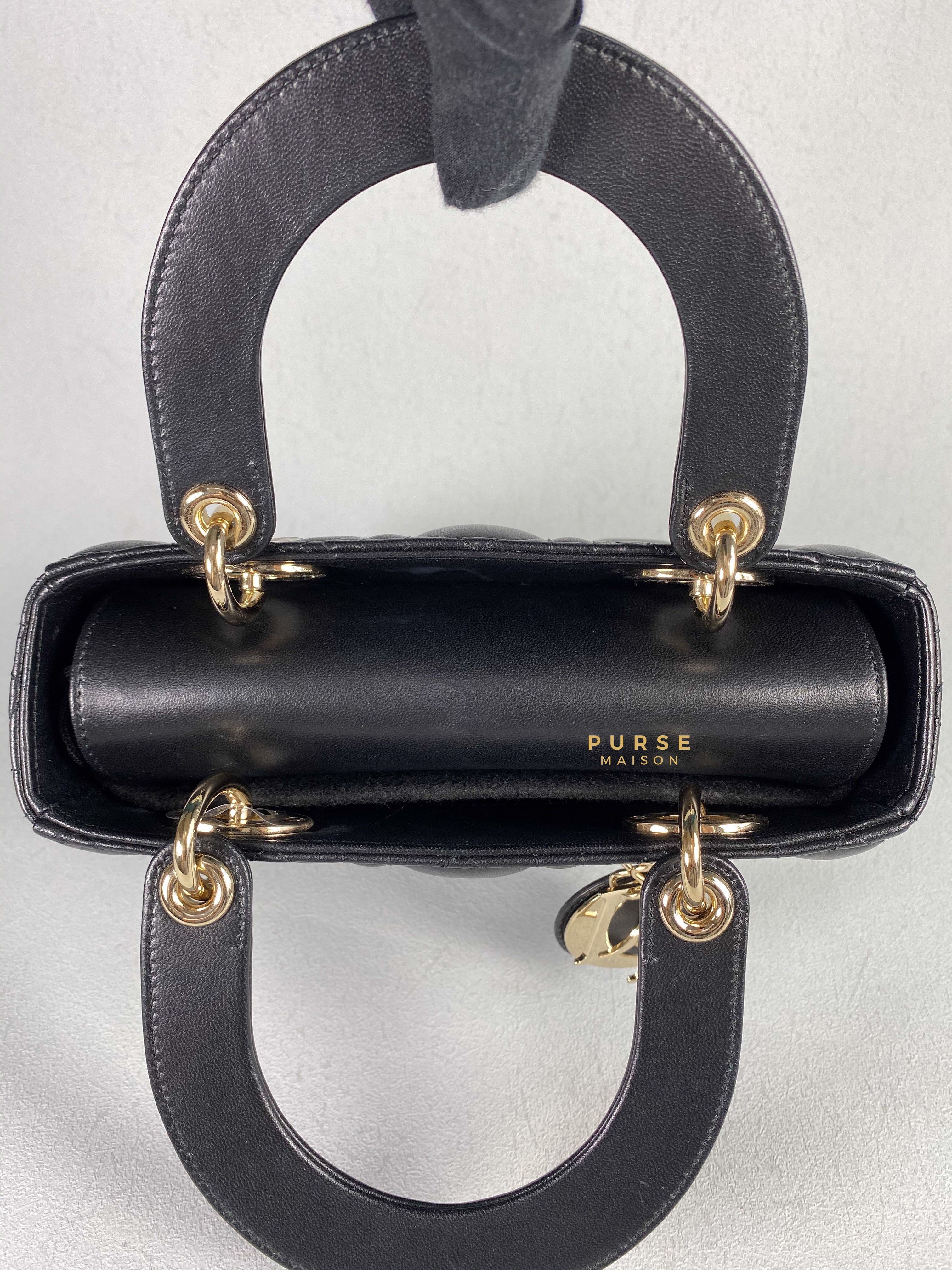 Christian Dior Small Lady Dior My ABCDior Black Cannage Lambskin (Year 2021) | Purse Maison Luxury Bags Shop