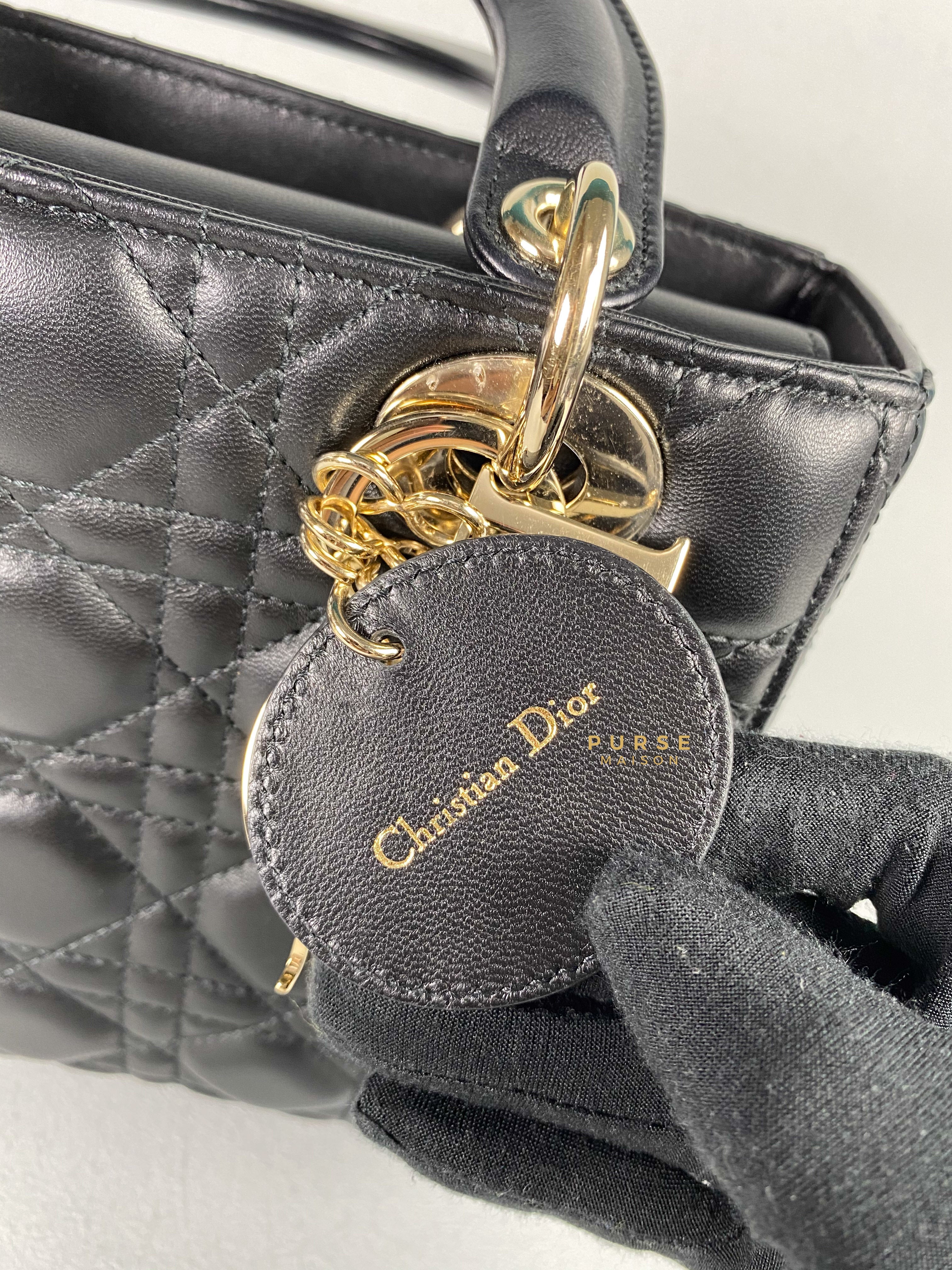 Christian Dior Small Lady Dior My ABCDior Black Cannage Lambskin (Year 2021) | Purse Maison Luxury Bags Shop