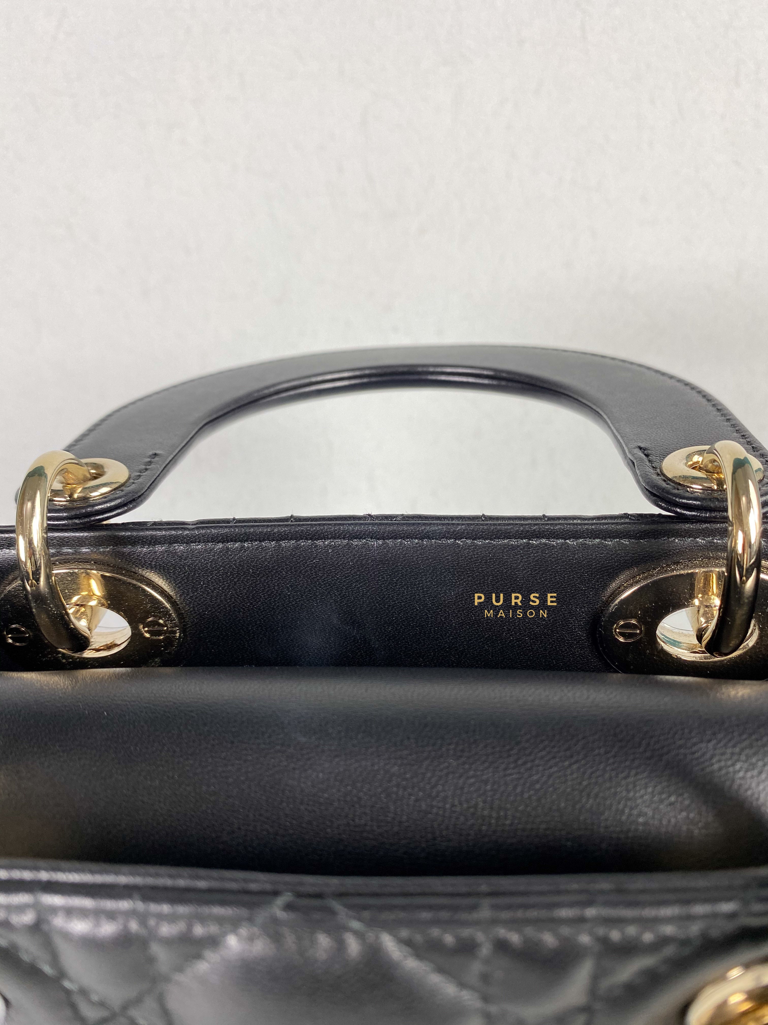 Christian Dior Small Lady Dior My ABCDior Black Cannage Lambskin (Year 2021) | Purse Maison Luxury Bags Shop