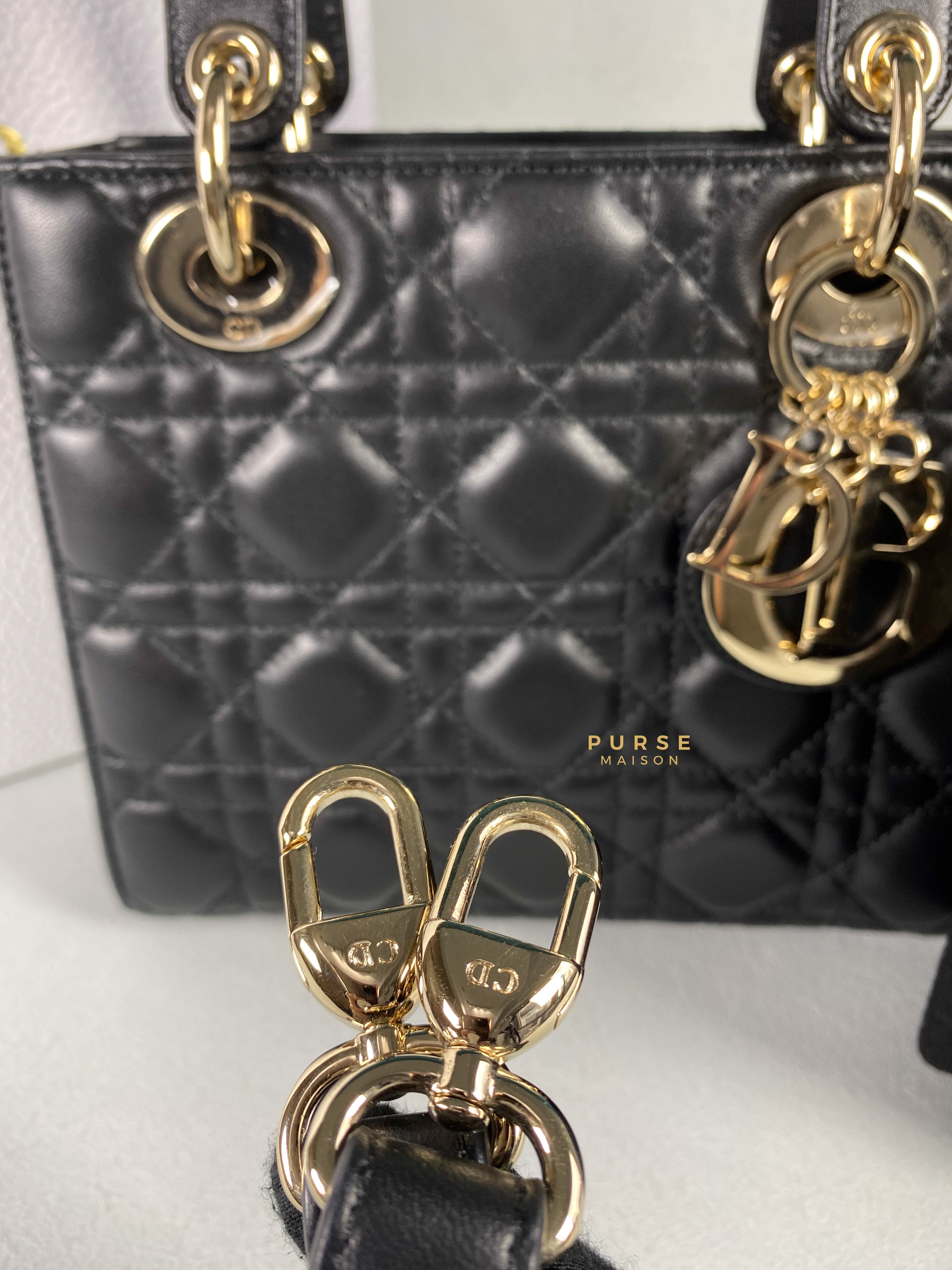 Christian Dior Small Lady Dior My ABCDior Black Cannage Lambskin (Year 2021) | Purse Maison Luxury Bags Shop