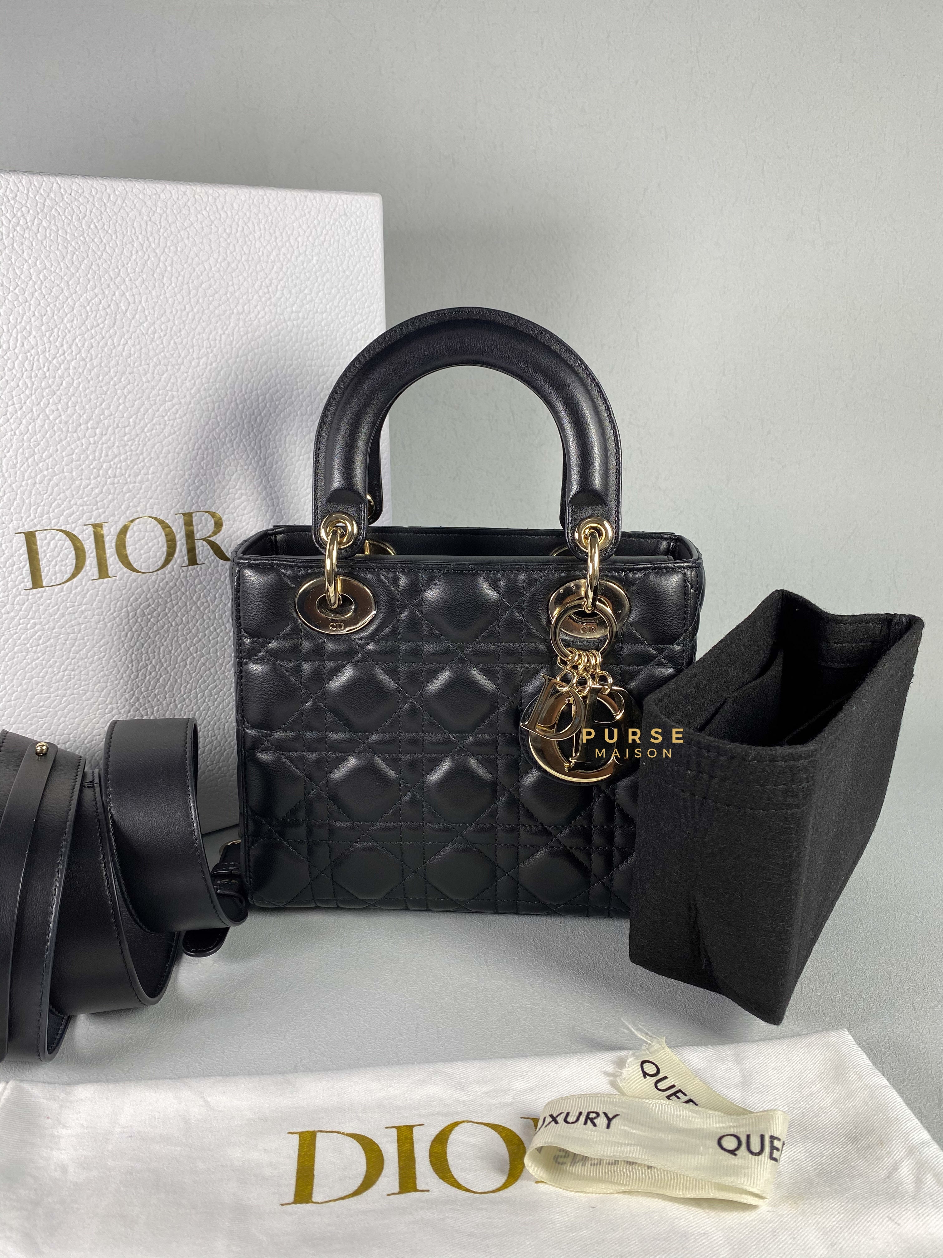 Christian Dior Small Lady Dior My ABCDior Black Cannage Lambskin (Year 2021) | Purse Maison Luxury Bags Shop