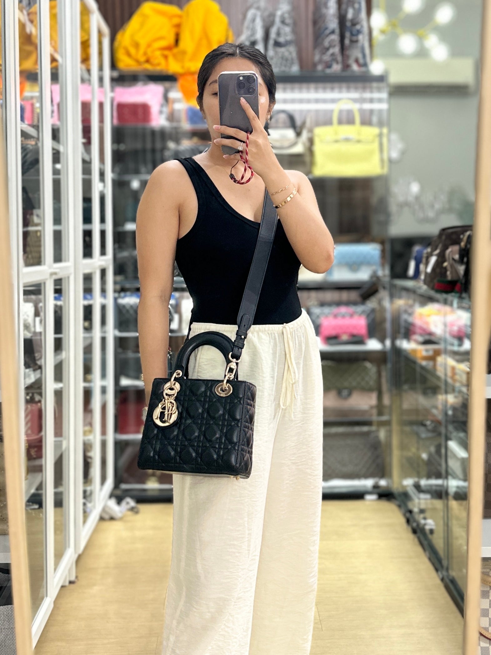Christian Dior Small Lady Dior My ABCDior Black Cannage Lambskin (Year 2021) | Purse Maison Luxury Bags Shop