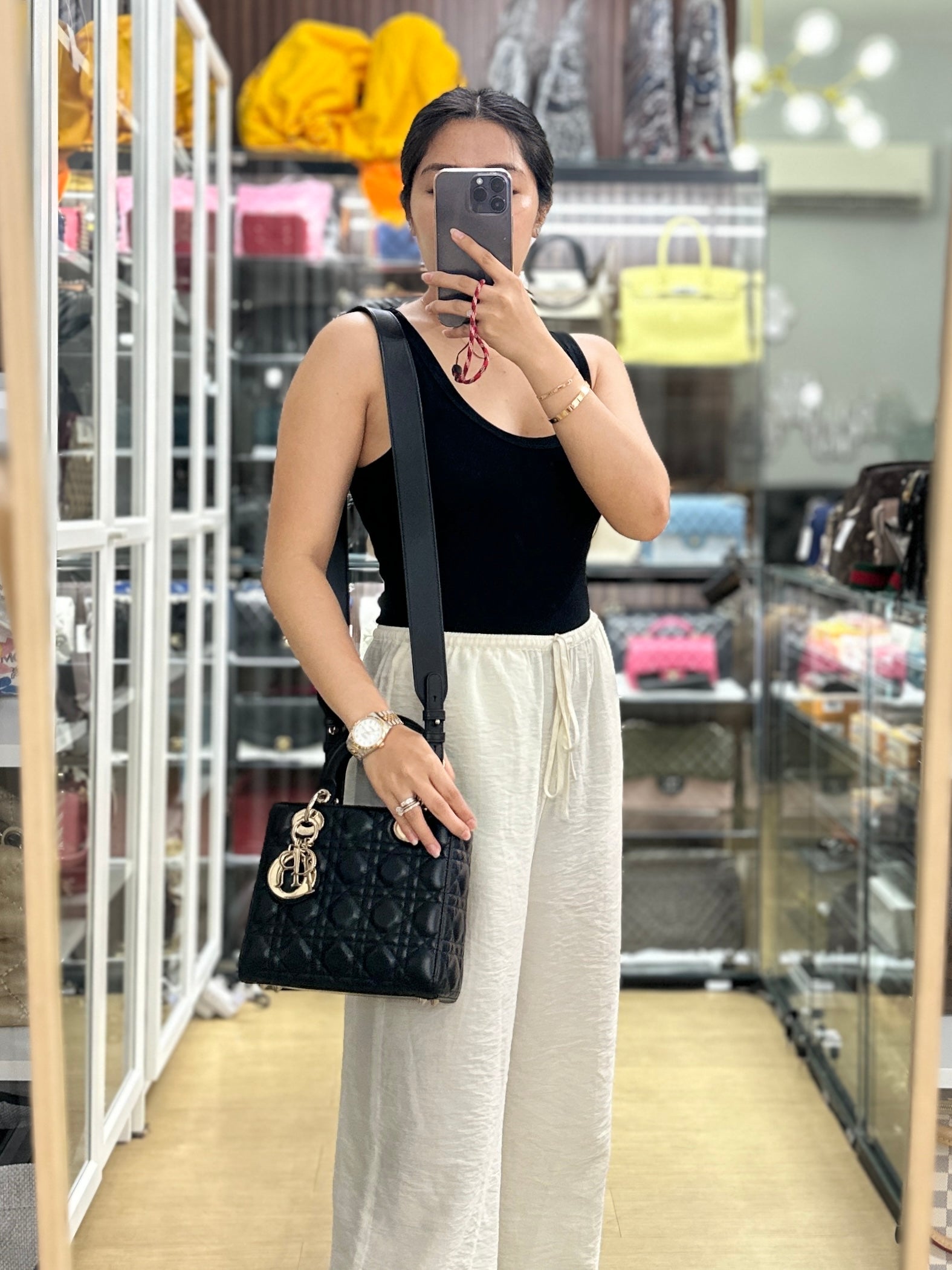 Christian Dior Small Lady Dior My ABCDior Black Cannage Lambskin (Year 2021) | Purse Maison Luxury Bags Shop