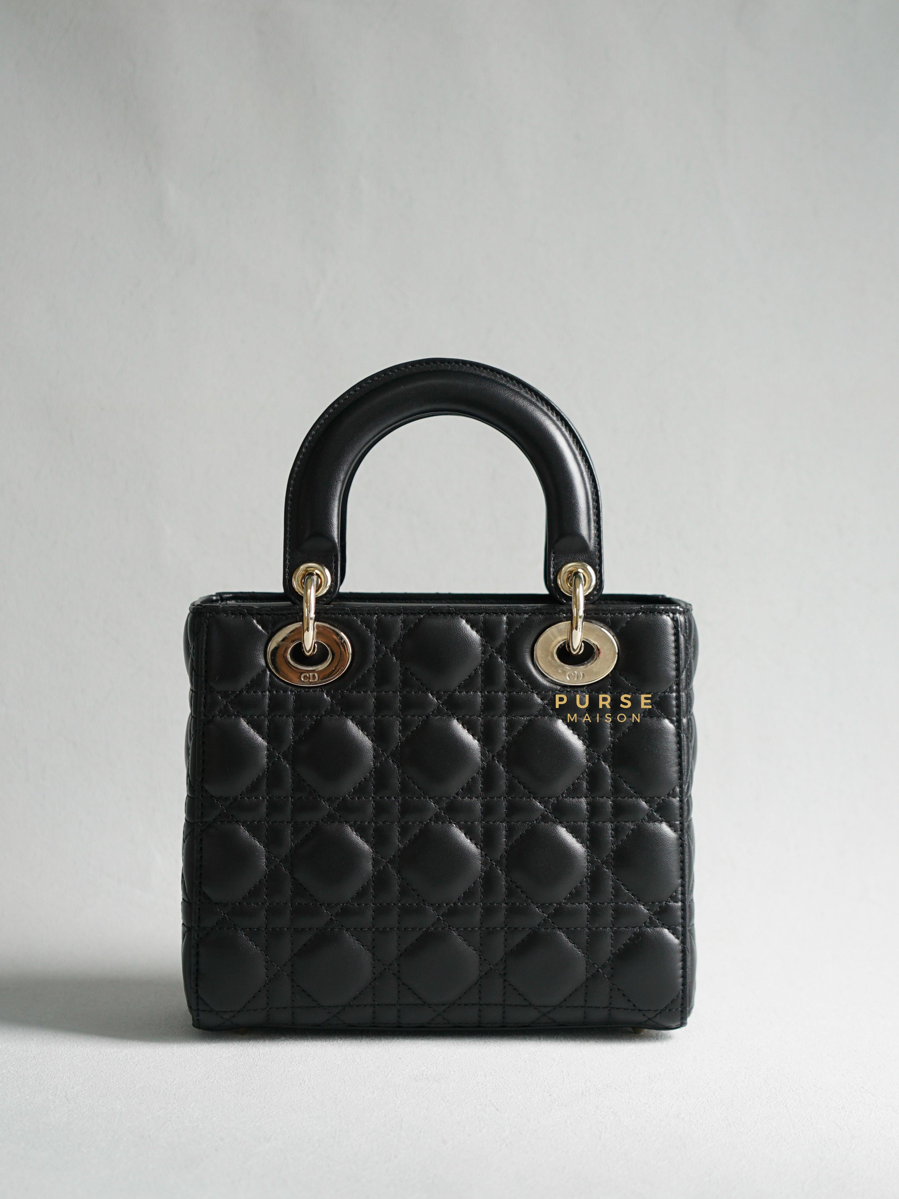 Christian Dior Small Lady Dior My ABCDior Black Cannage Lambskin (Year 2021) | Purse Maison Luxury Bags Shop