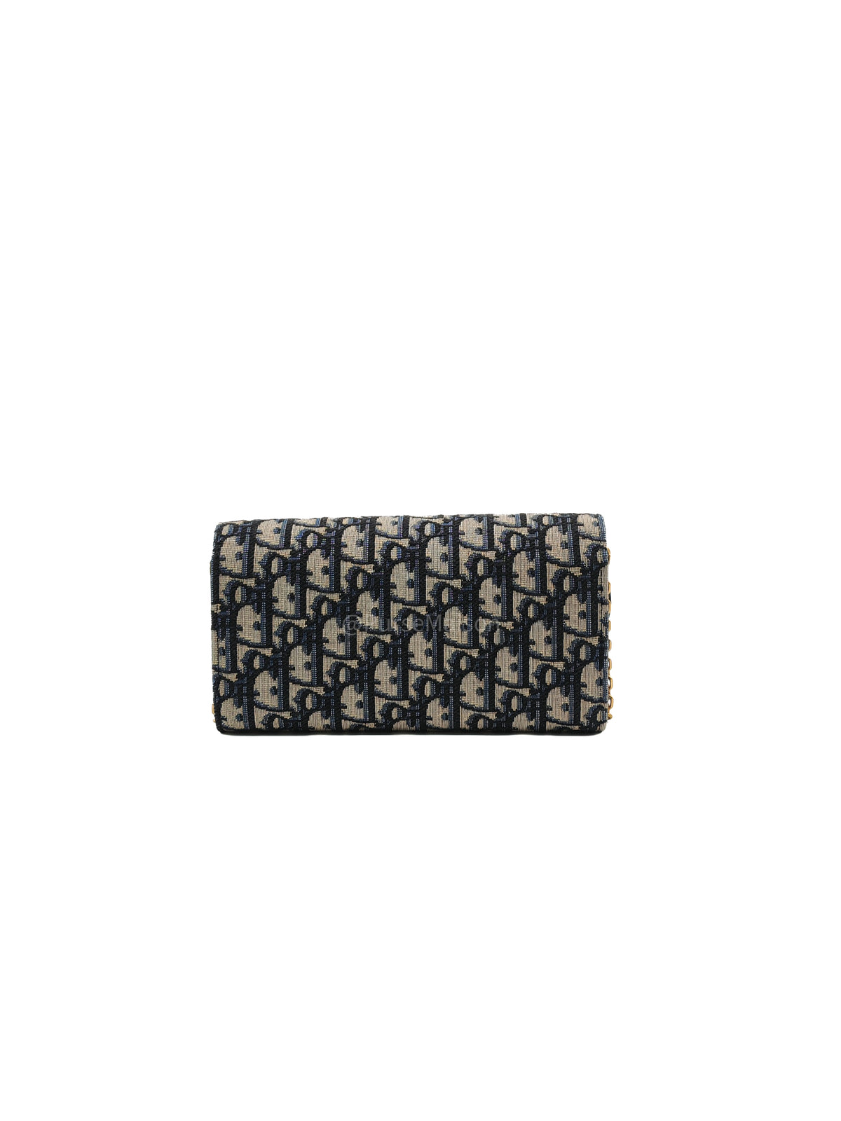 Christian Dior Small Saddle Pouch with Chain in Blue Dior Oblique Jacquard | Purse Maison Luxury Bags Shop
