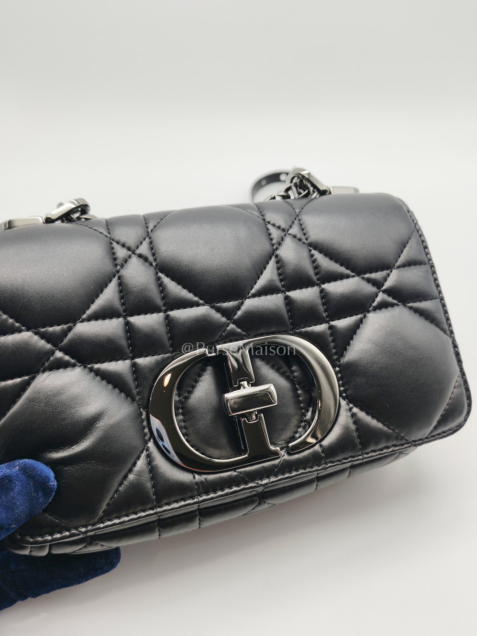 Christian Dior Soft Caro in Small Cannage Lambskin Leather Shoulder Bag | Purse Maison Luxury Bags Shop