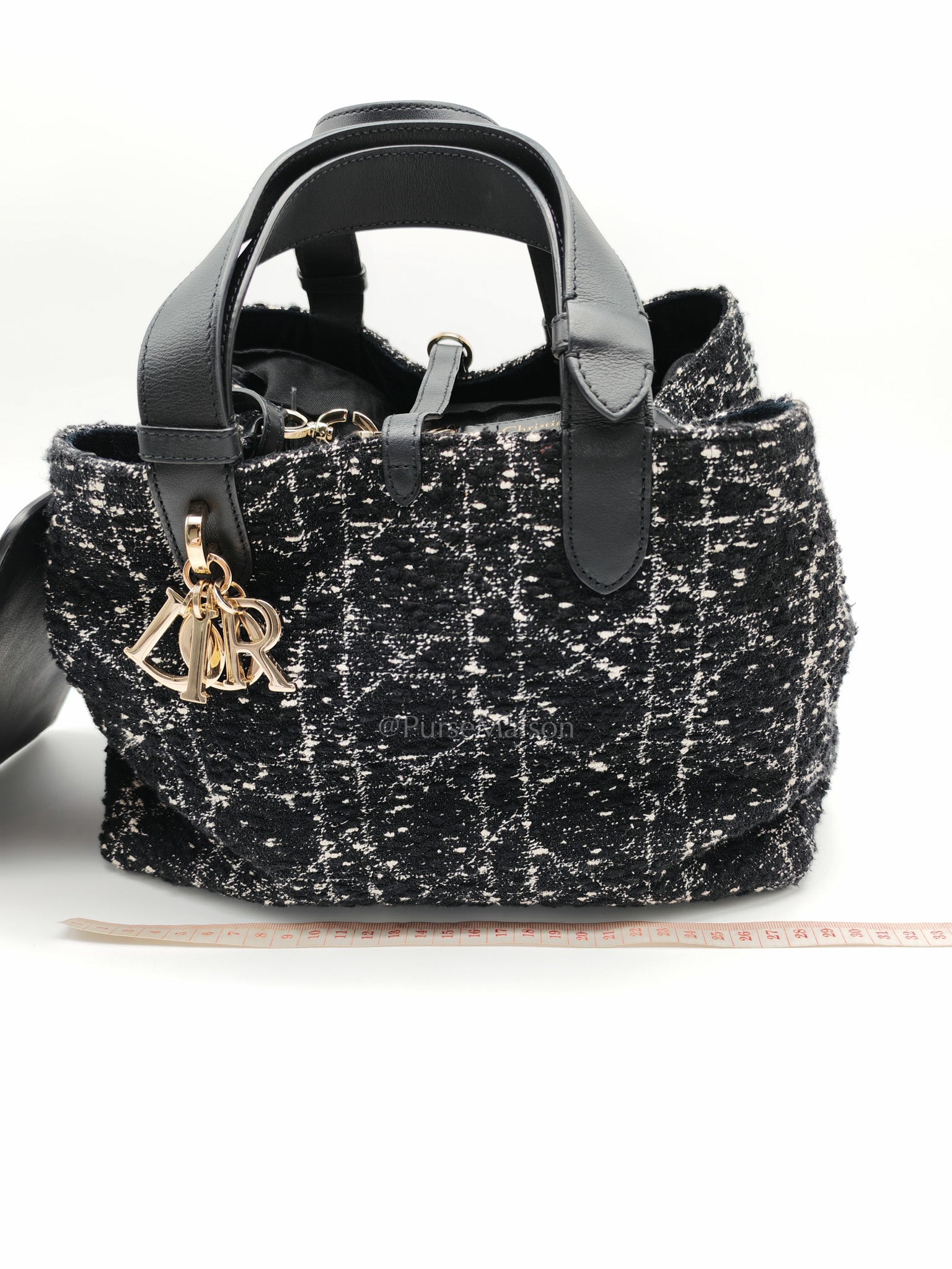 Toujours Medium in Black Calfskin and Tweed Canvas | Purse Maison Luxury Bags Shop