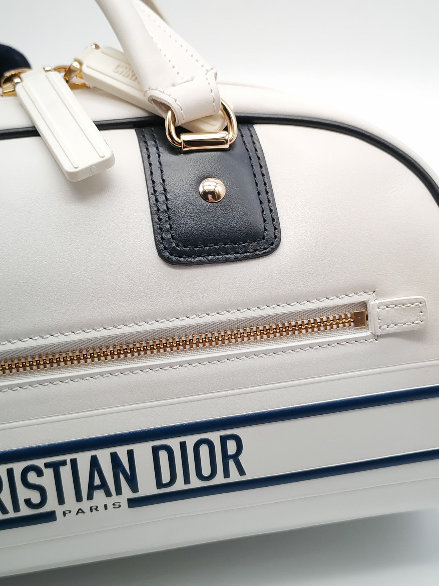 Vibe Zip Small Bowling Calfskin Shoulder Bag | Purse Maison Luxury Bags Shop
