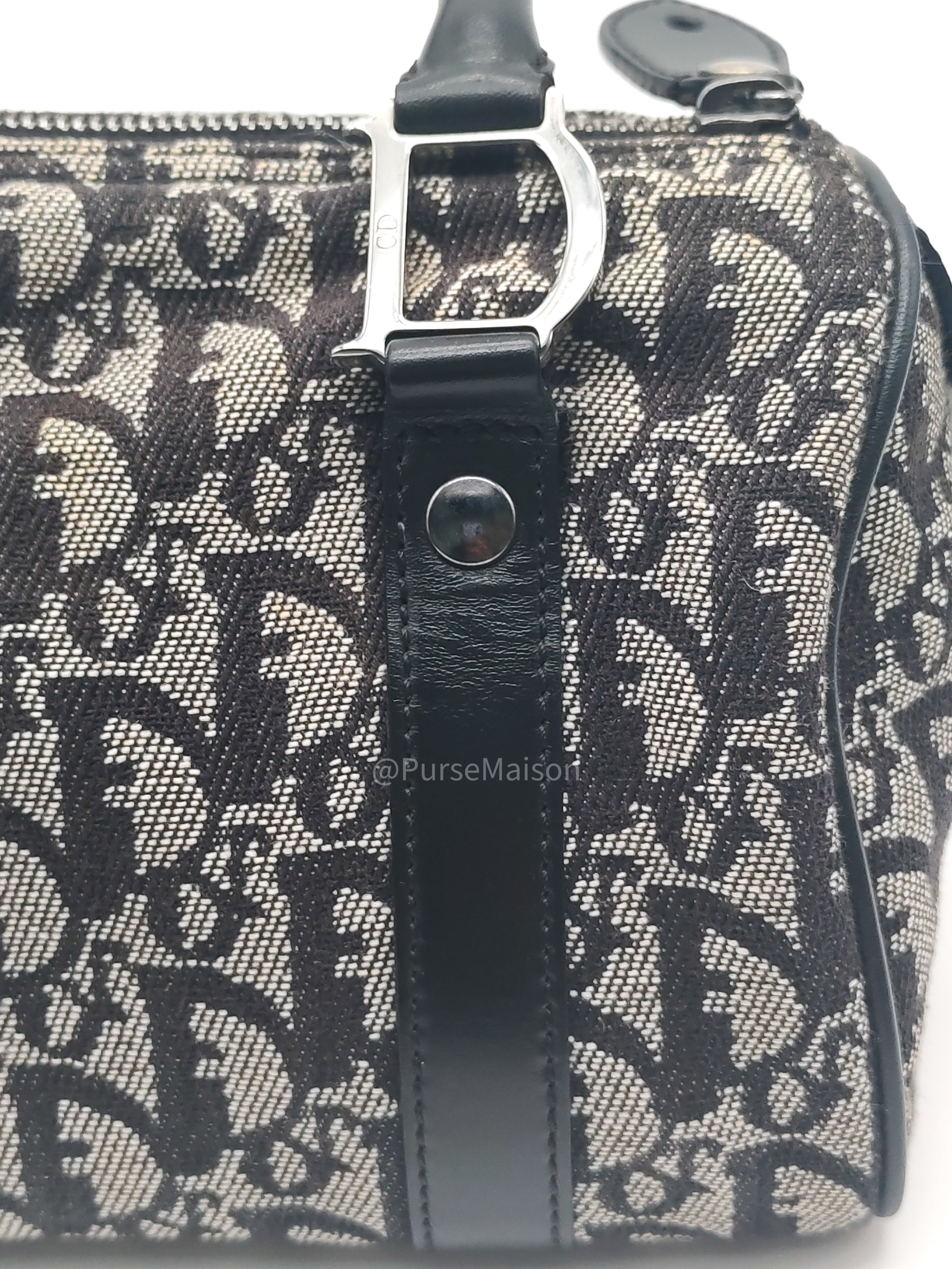 Christian Dior Vintage Boston Bag Mini in Trotter Monogram Canvas | Purse Maison Luxury Bags Shop
