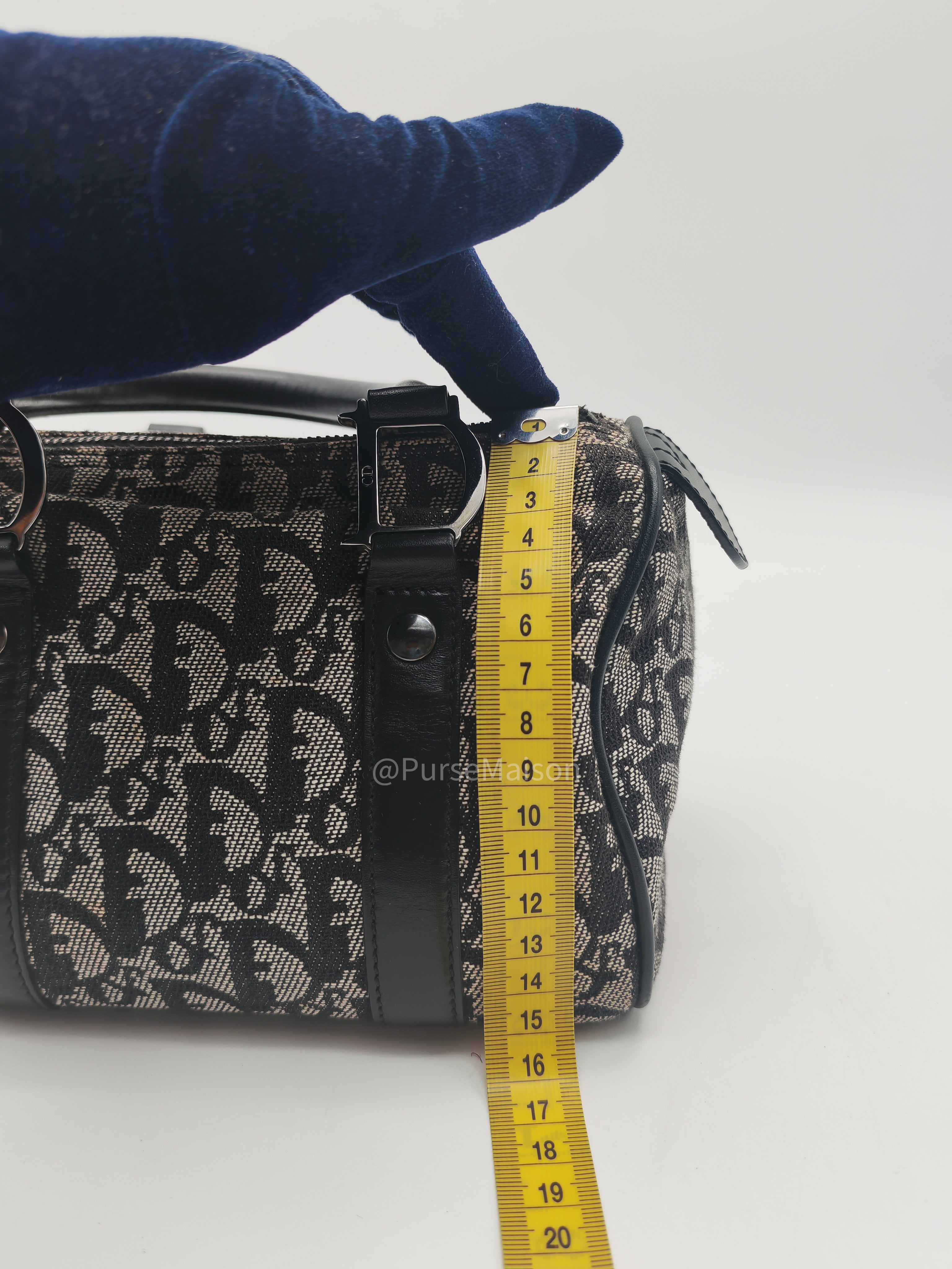 Christian Dior Vintage Boston Bag Mini in Trotter Monogram Canvas | Purse Maison Luxury Bags Shop