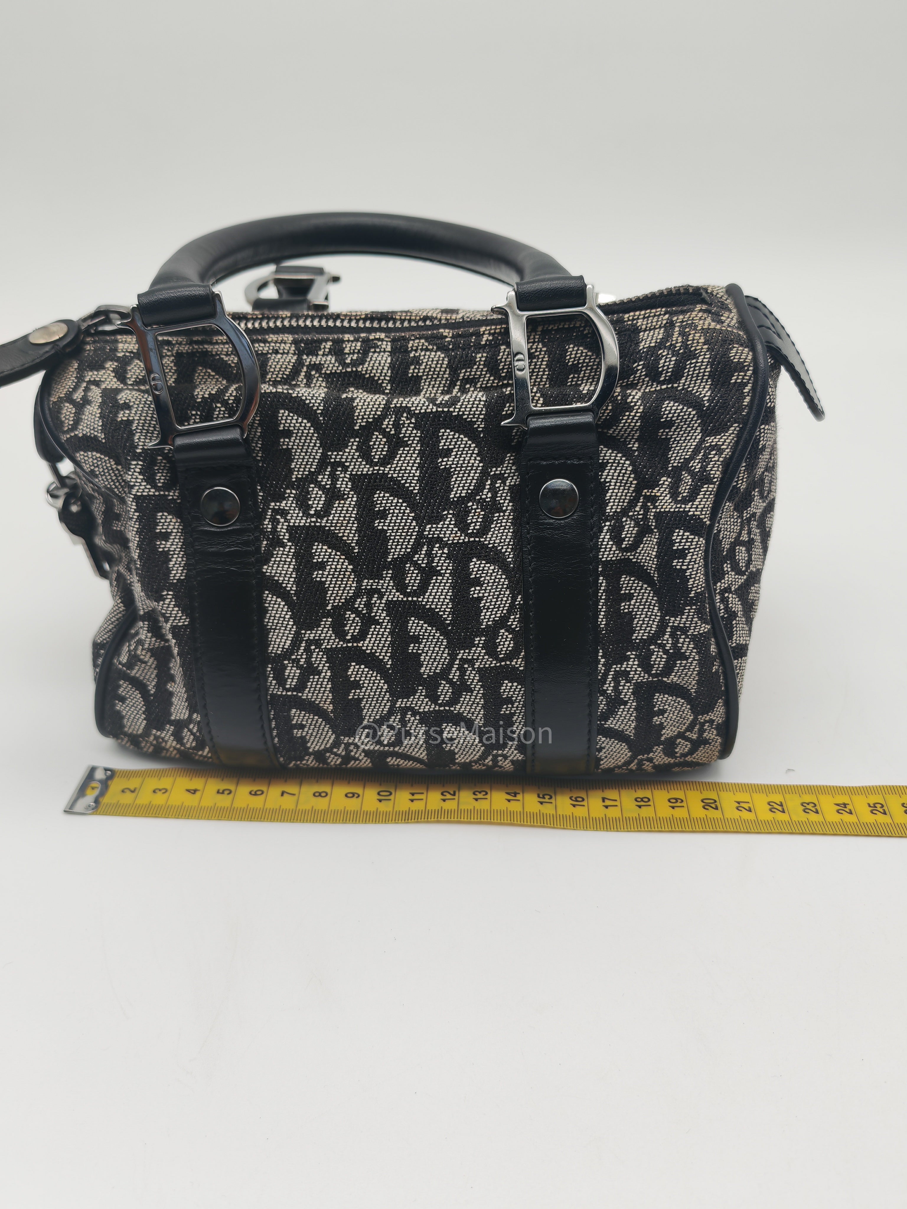Christian Dior Vintage Boston Bag Mini in Trotter Monogram Canvas | Purse Maison Luxury Bags Shop
