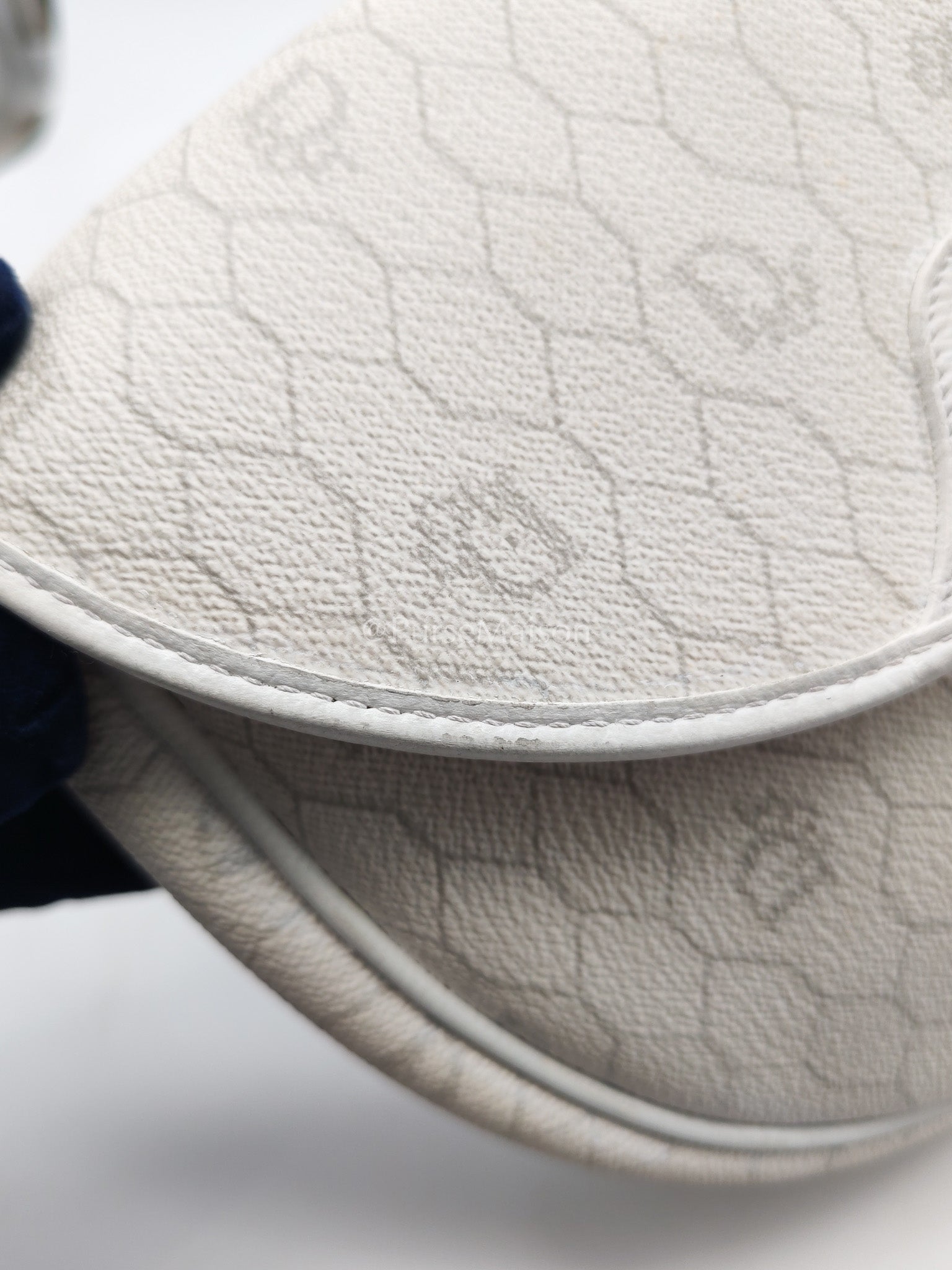 Christian Dior Vintage Honeycomb Canvas in White Shoulder Bag | Purse Maison Luxury Bags Shop