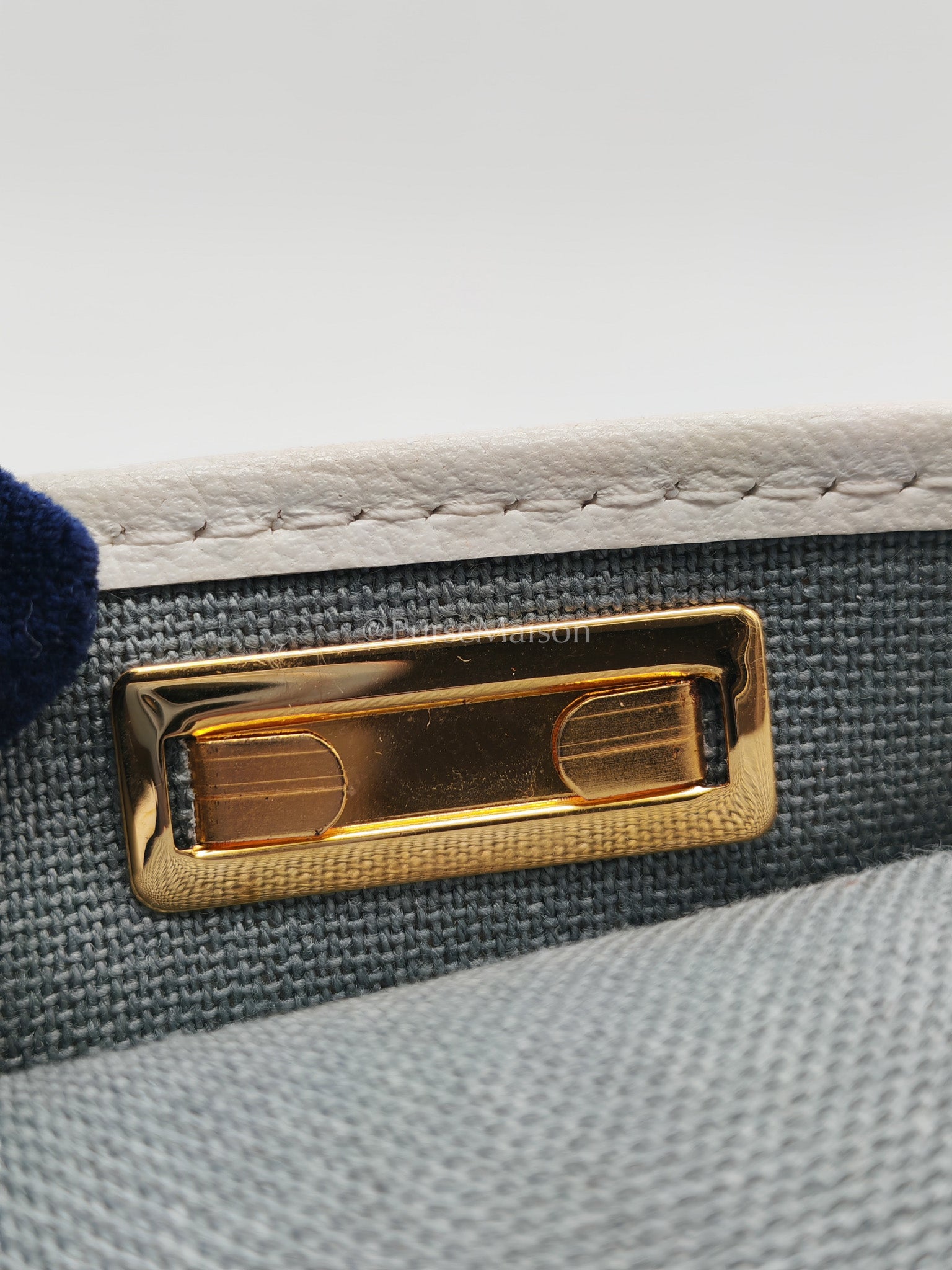 Christian Dior Vintage Honeycomb Canvas in White Shoulder Bag | Purse Maison Luxury Bags Shop