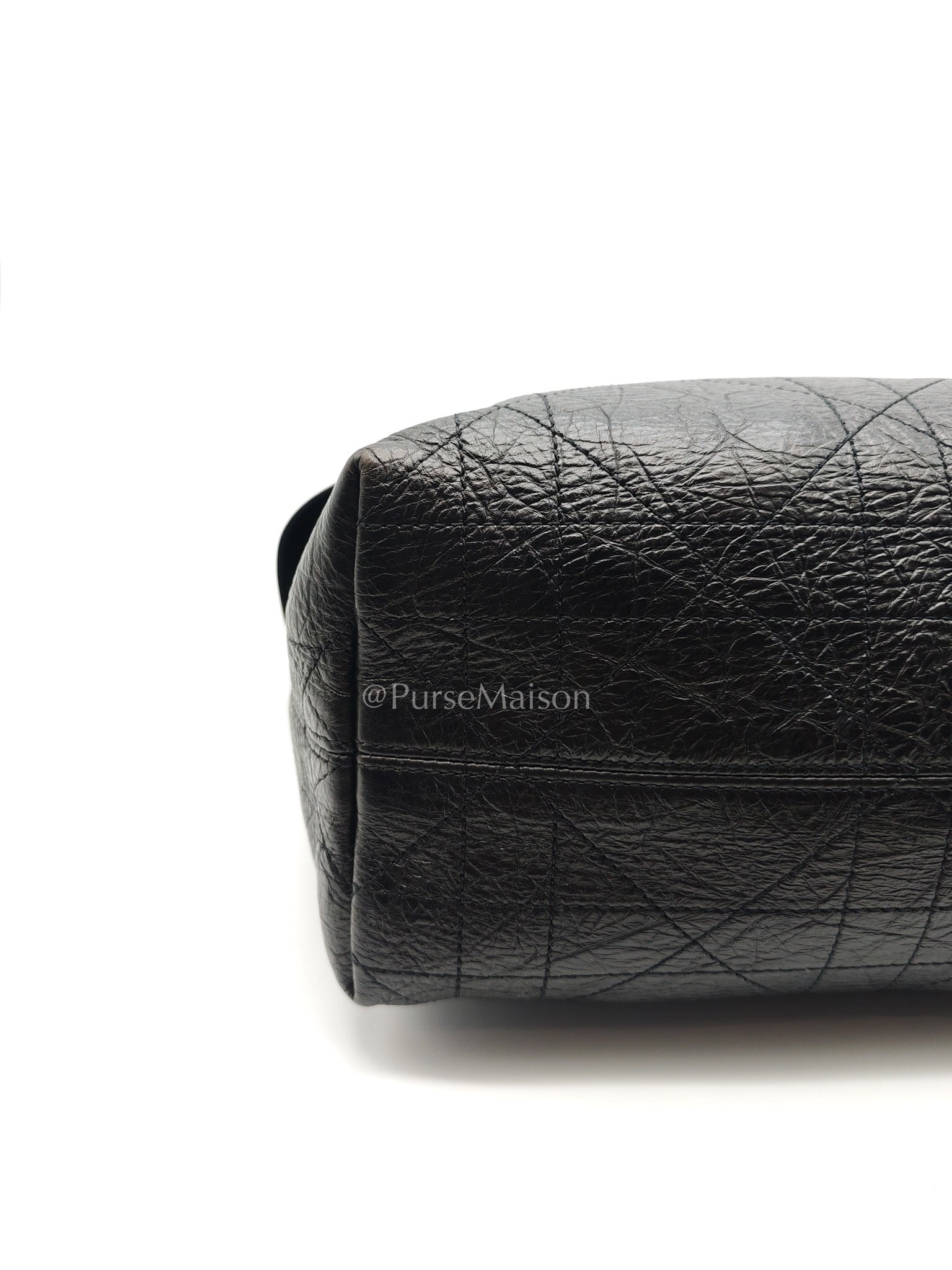 Christian Dior Voyage Bag in Black Crinkled Calfskin Leather Shoulder Bag | Purse Maison Luxury Bags Shop