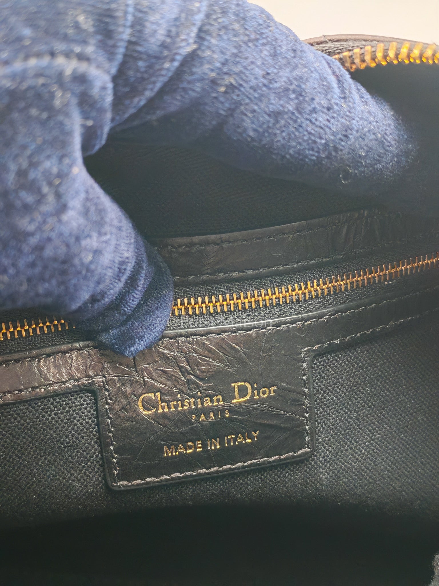 Christian Dior Voyage Bag in Black Crinkled Calfskin Leather Shoulder Bag | Purse Maison Luxury Bags Shop