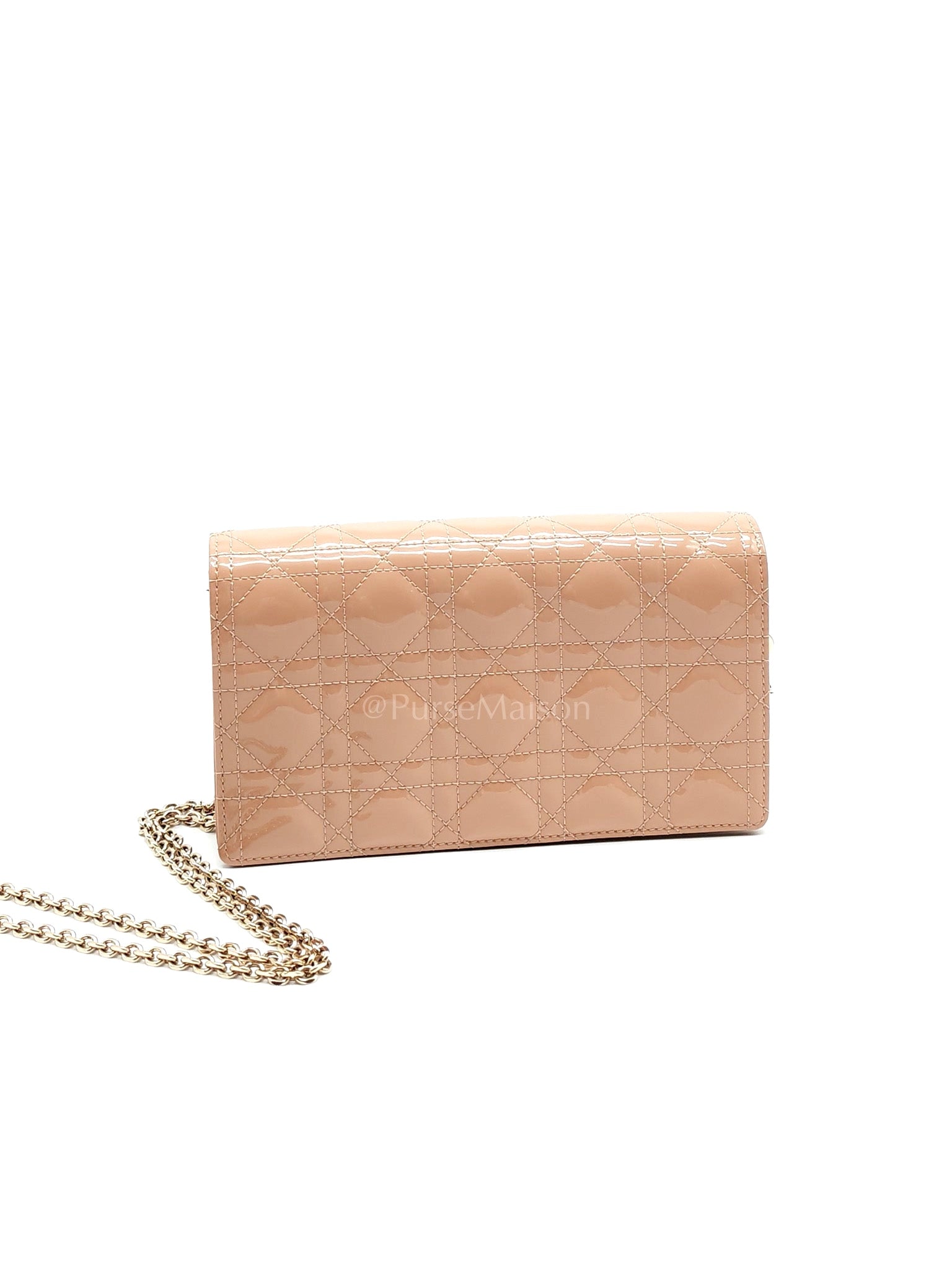 Wallet On Chain (WOC) Rose des Vents Cannage Patent Leather Chain Bag | Purse Maison Luxury Bags Shop