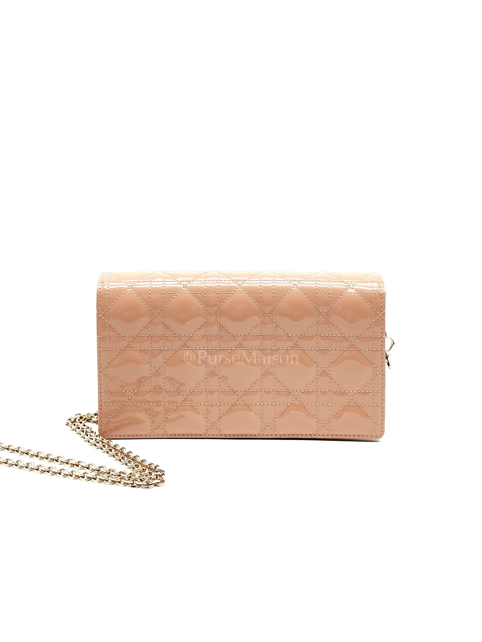 Wallet On Chain (WOC) Rose des Vents Cannage Patent Leather Chain Bag | Purse Maison Luxury Bags Shop