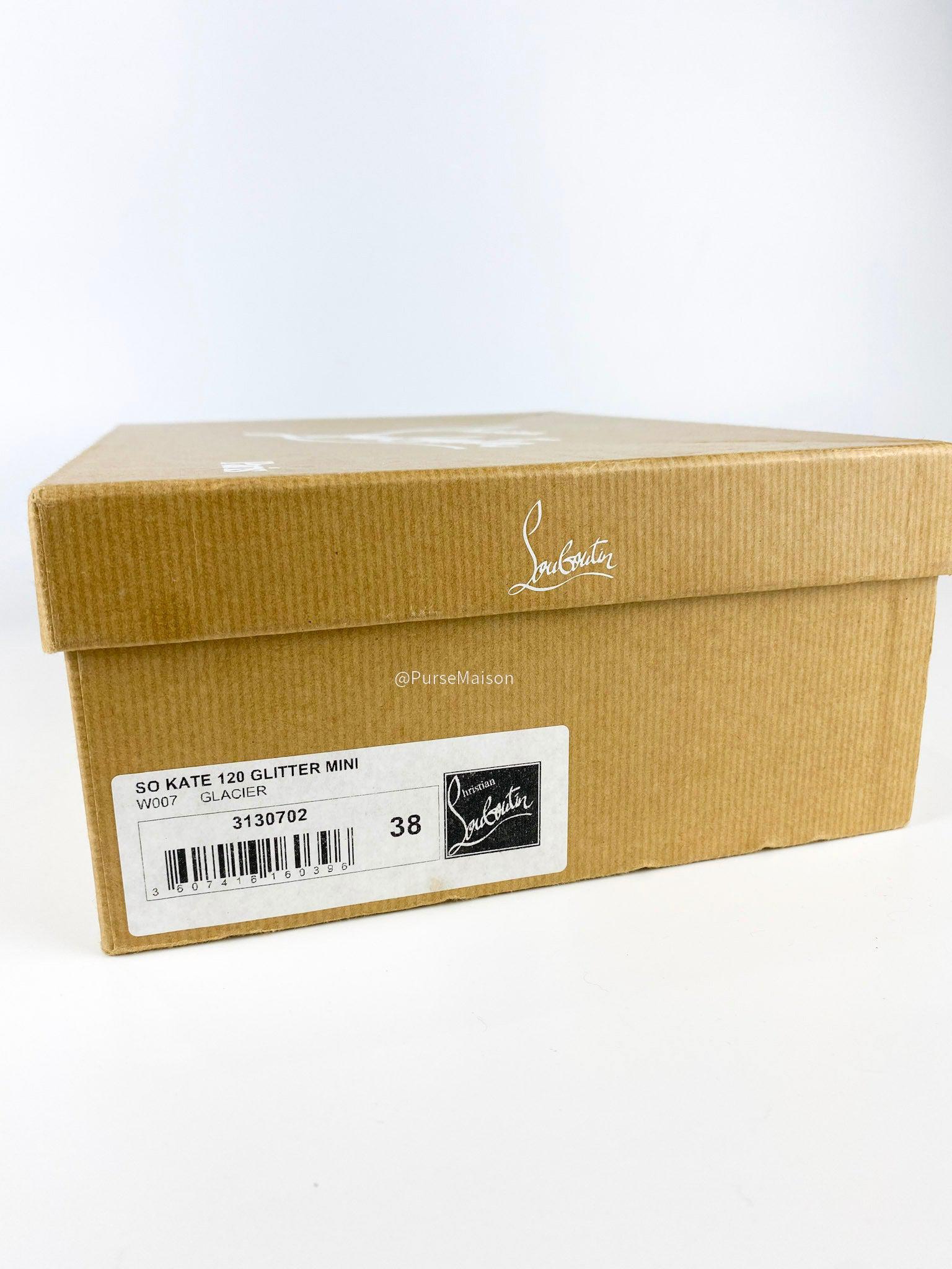 Christian Louboutin So Kate 120 Glitter Mini Glaciern(Size 38 EUR)