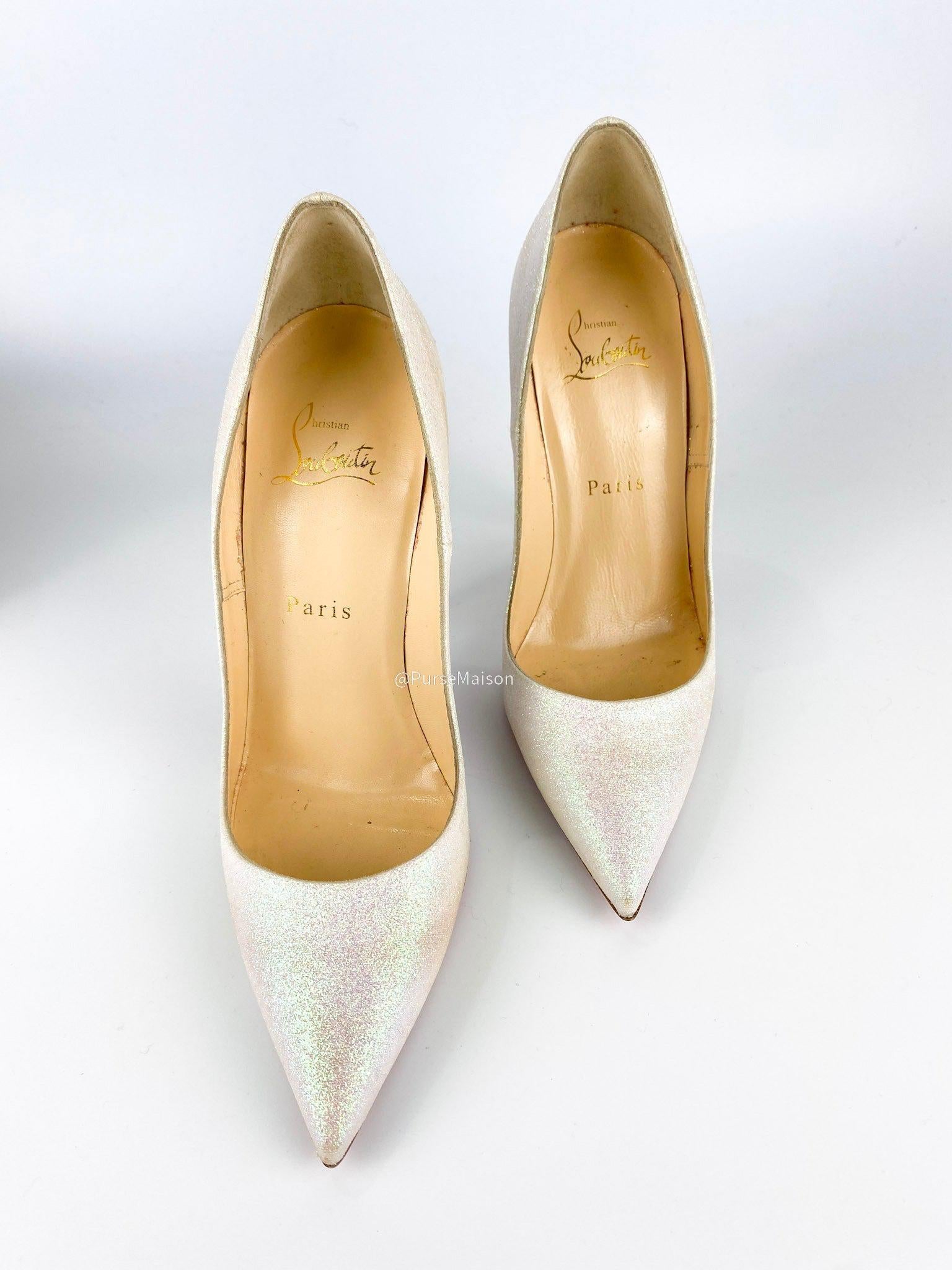 Christian Louboutin So Kate 120 Glitter Mini Glaciern(Size 38 EUR)